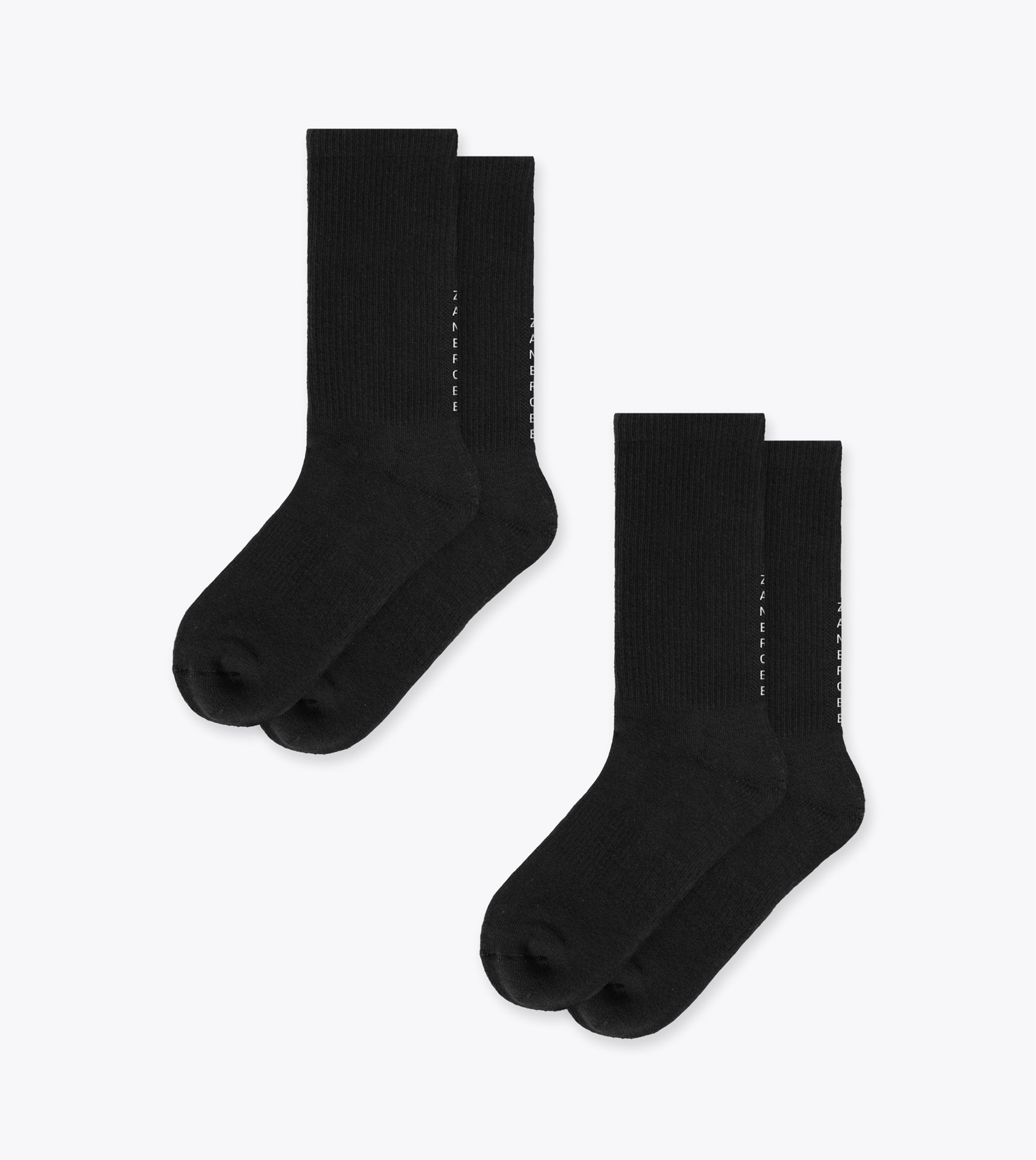Back Logo Sock Black (2 Pack)