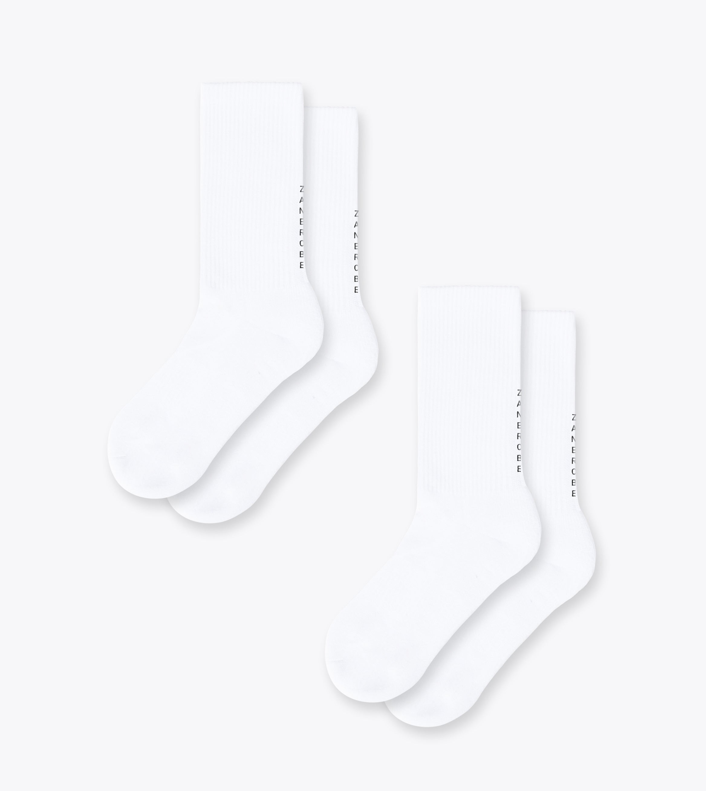 Back Logo Sock White (2 Pack)