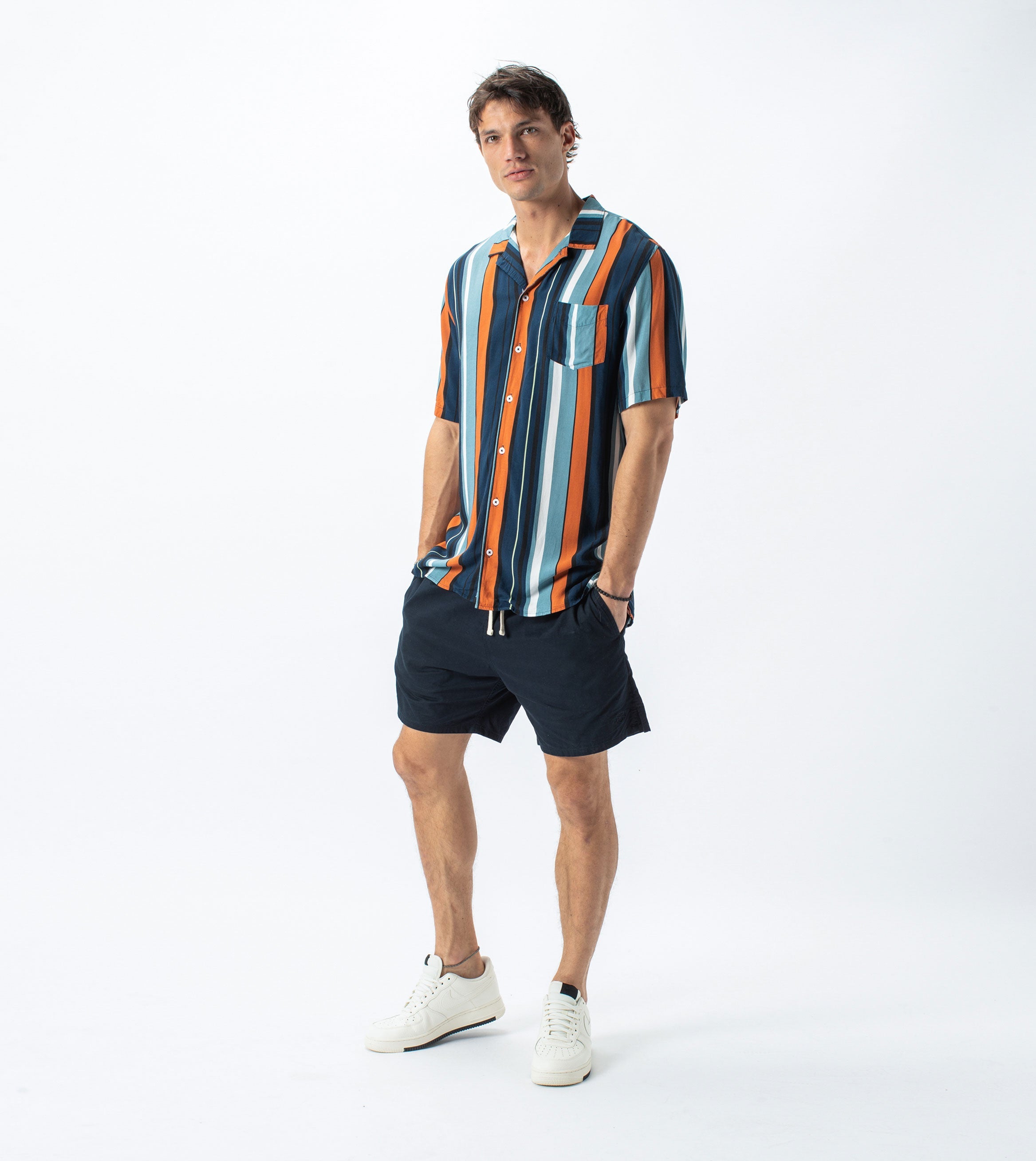 Bel Air Stripe SS Shirt Ocean/Clay