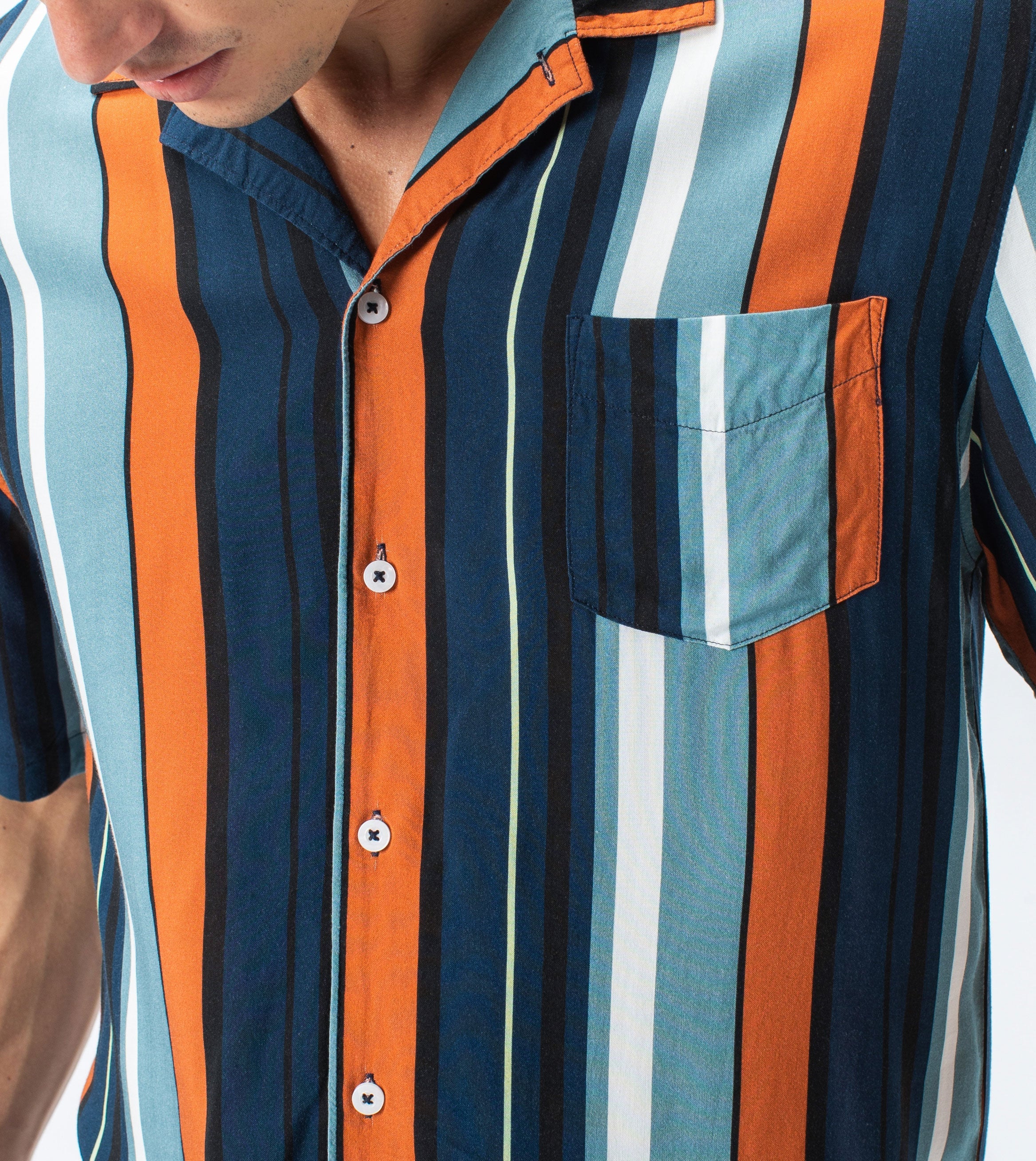 Bel Air Stripe SS Shirt Ocean/Clay