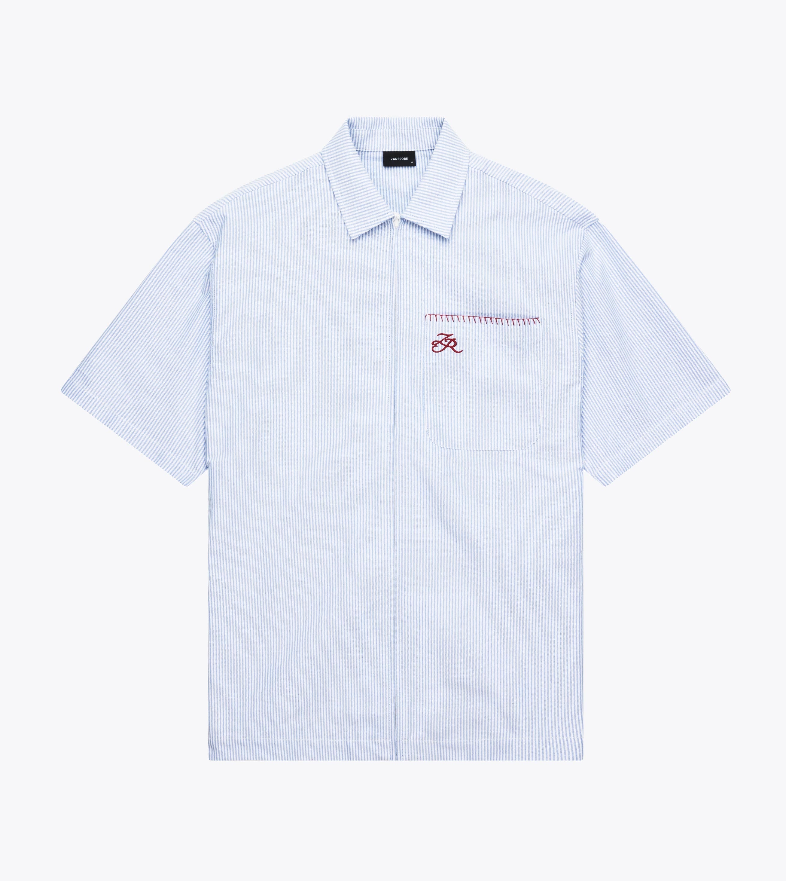 Boxy SS Overshirt Blue Stripe