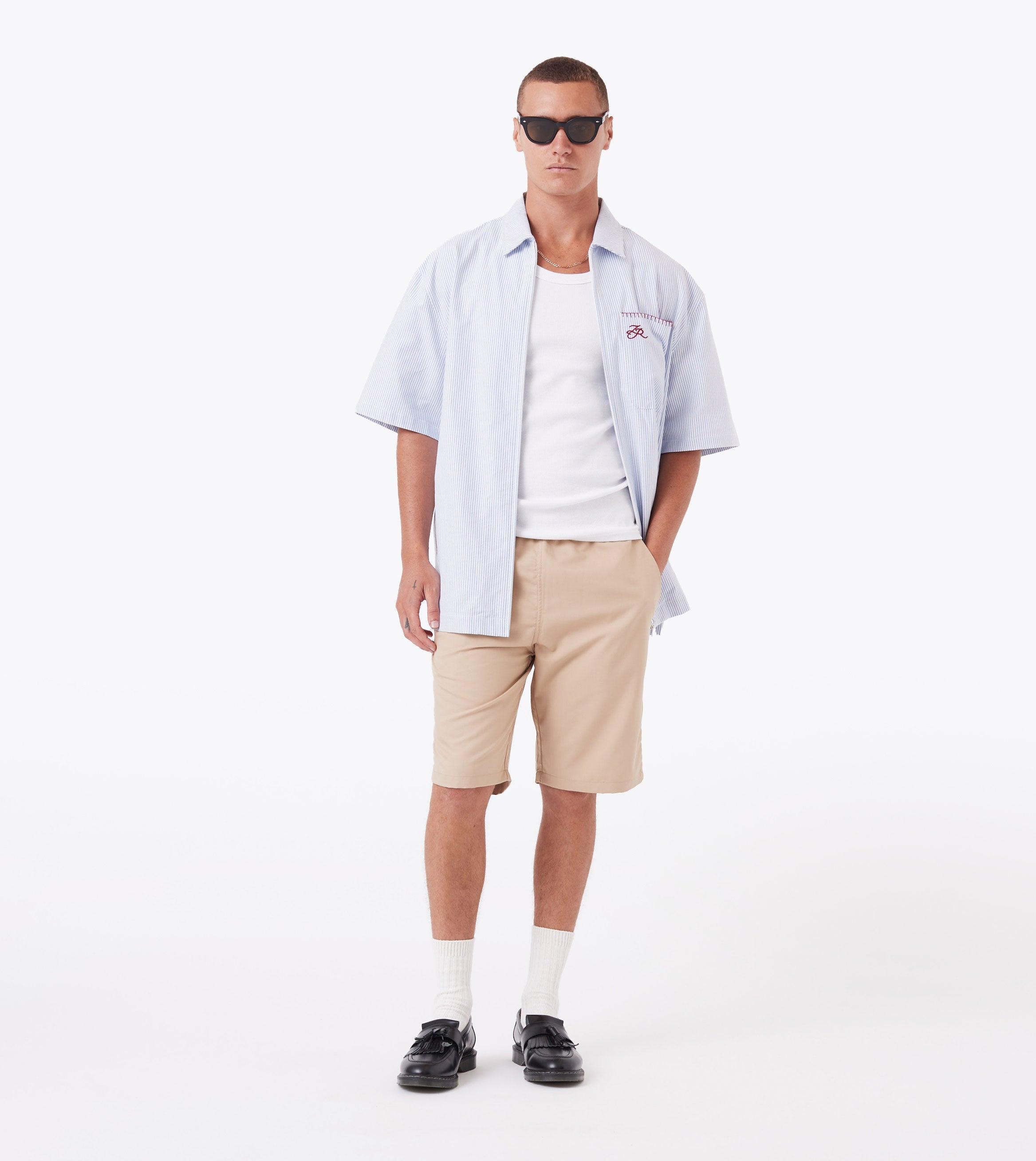 Boxy SS Overshirt Blue Stripe