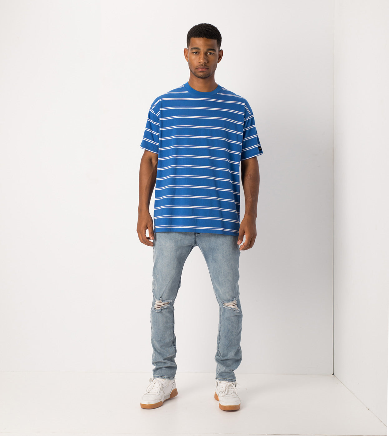 Channel Box Tee Cobalt/White