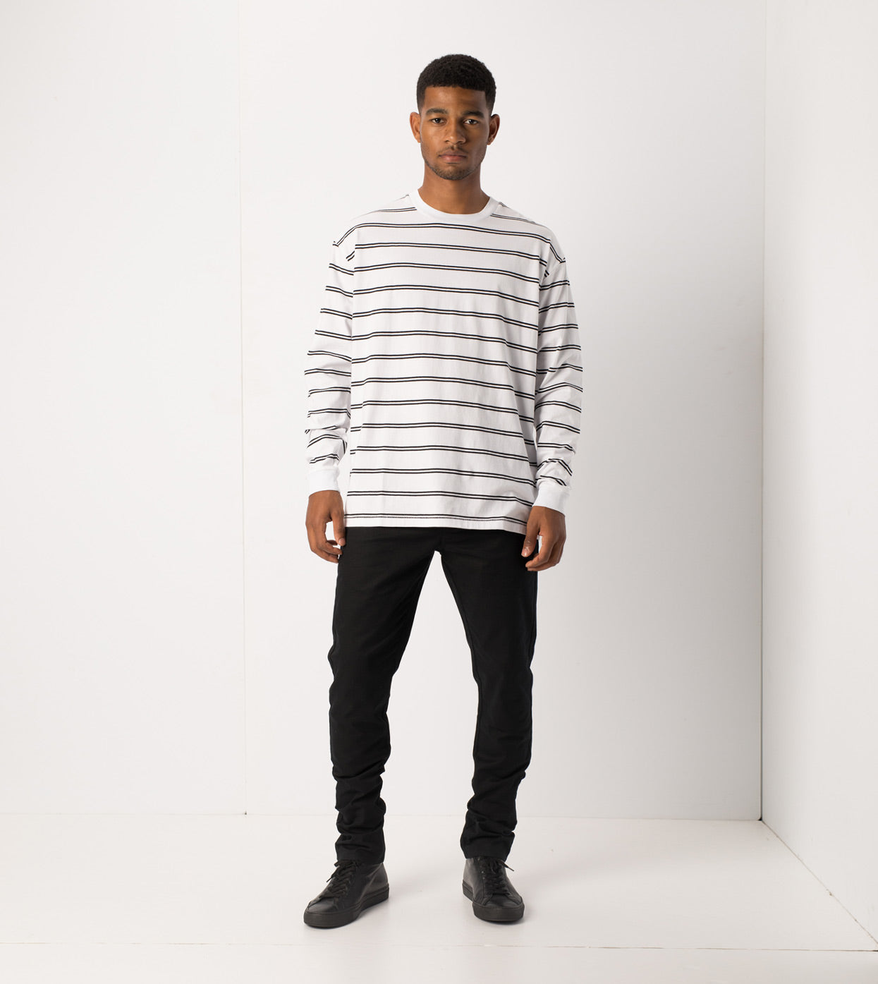 Channel Box LS Tee White/Black