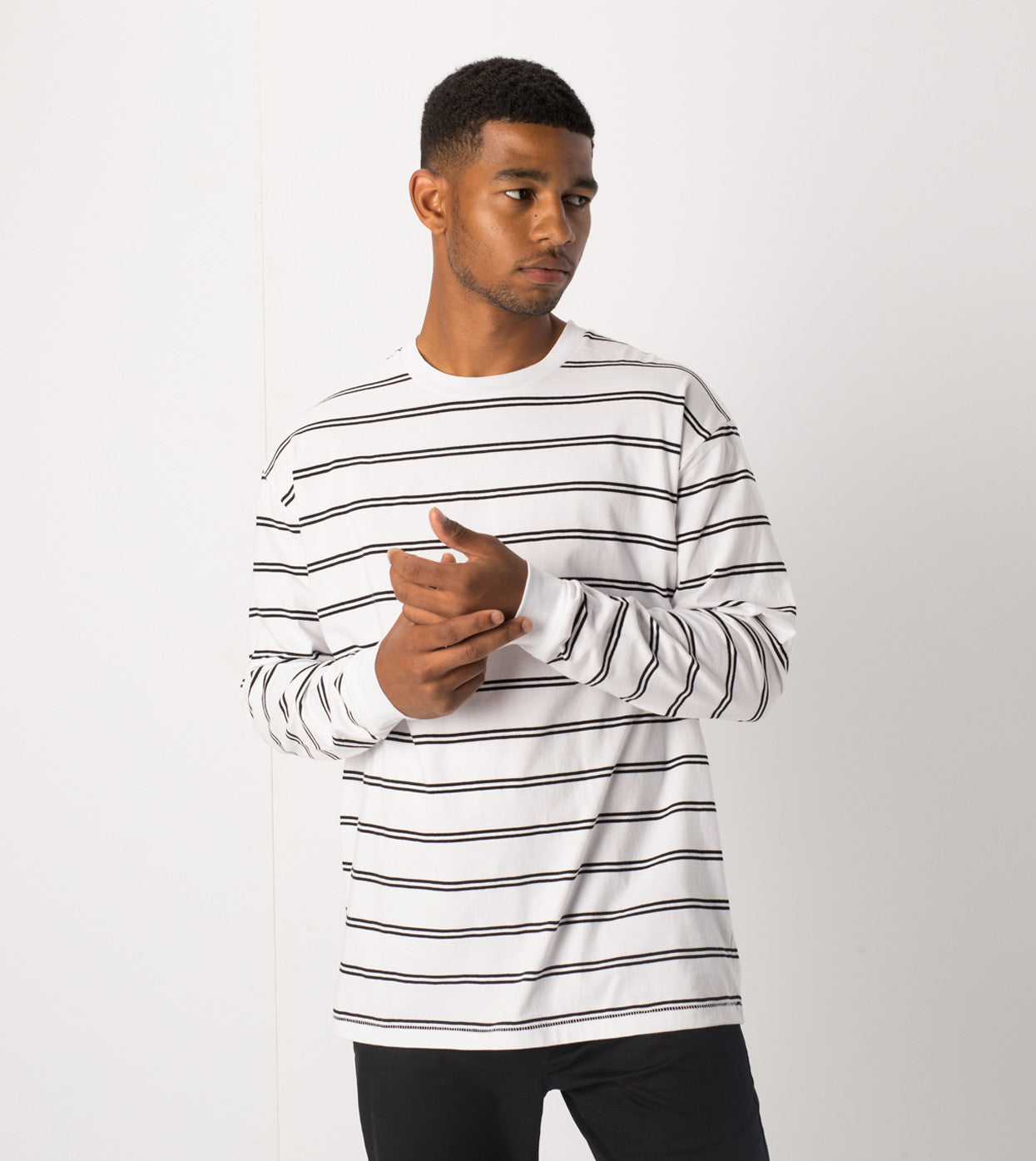 Channel Box LS Tee White/Black