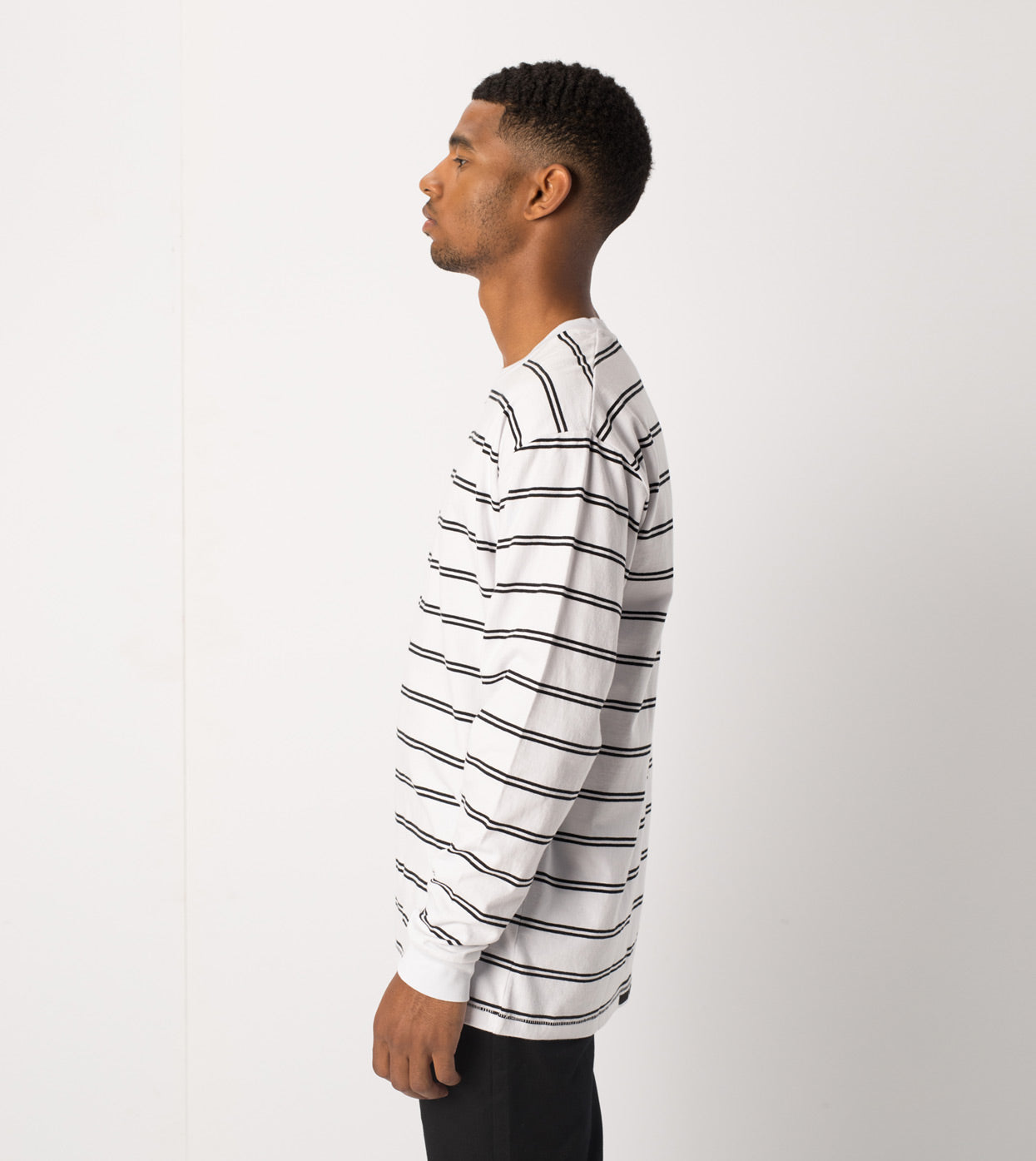Channel Box LS Tee White/Black