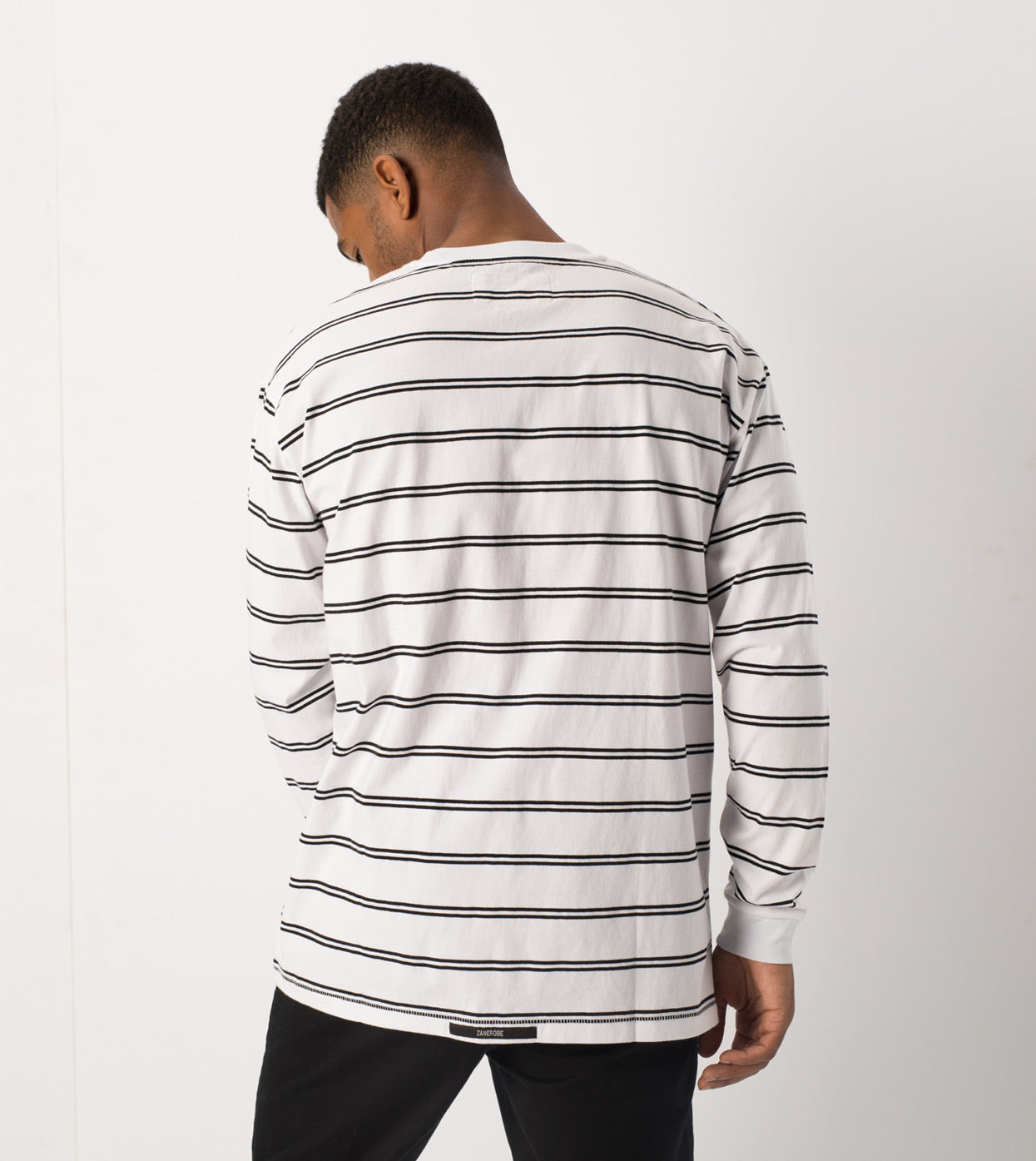 Channel Box LS Tee White/Black