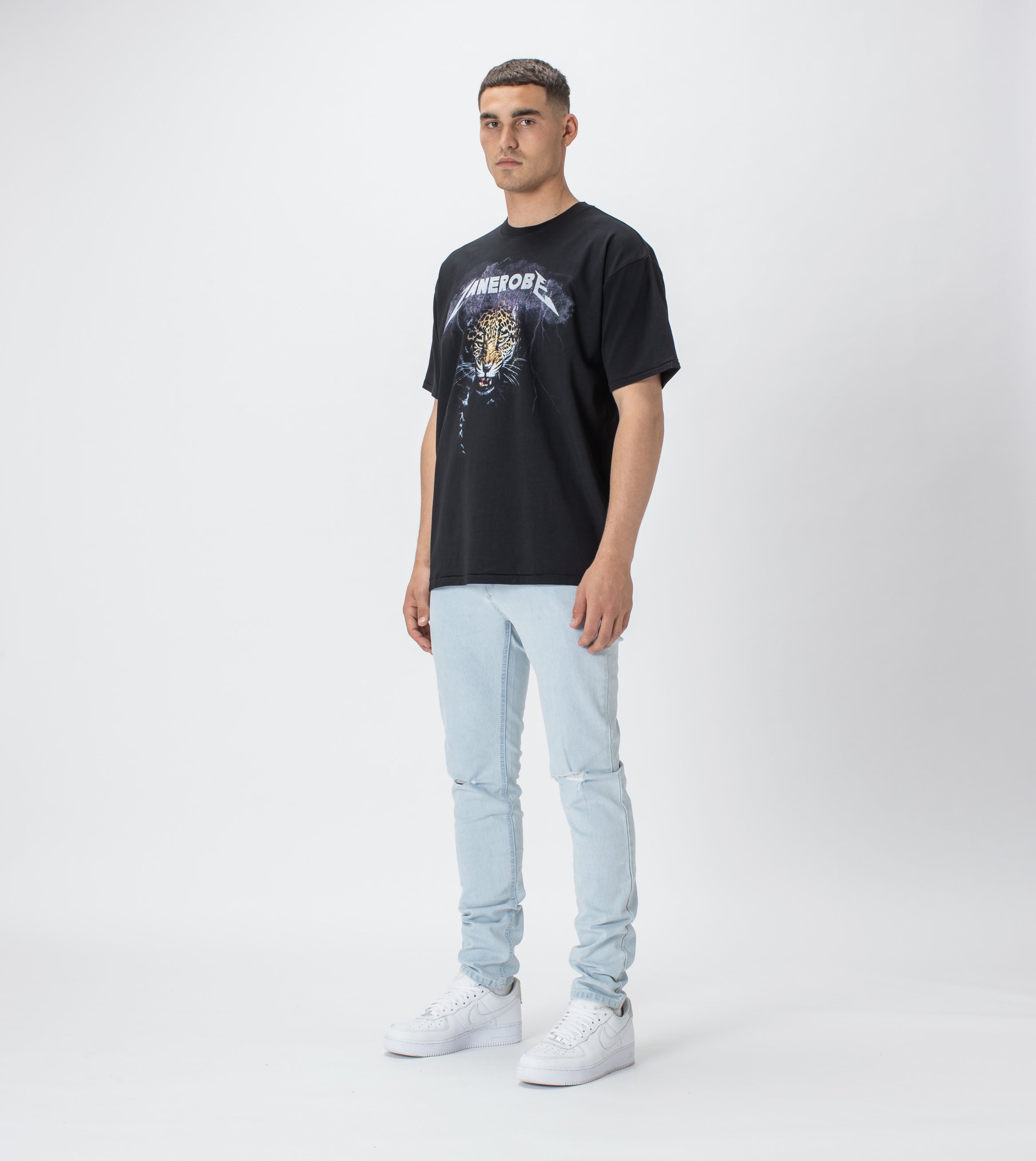 Cheetah Box Tee Piece Dye Black