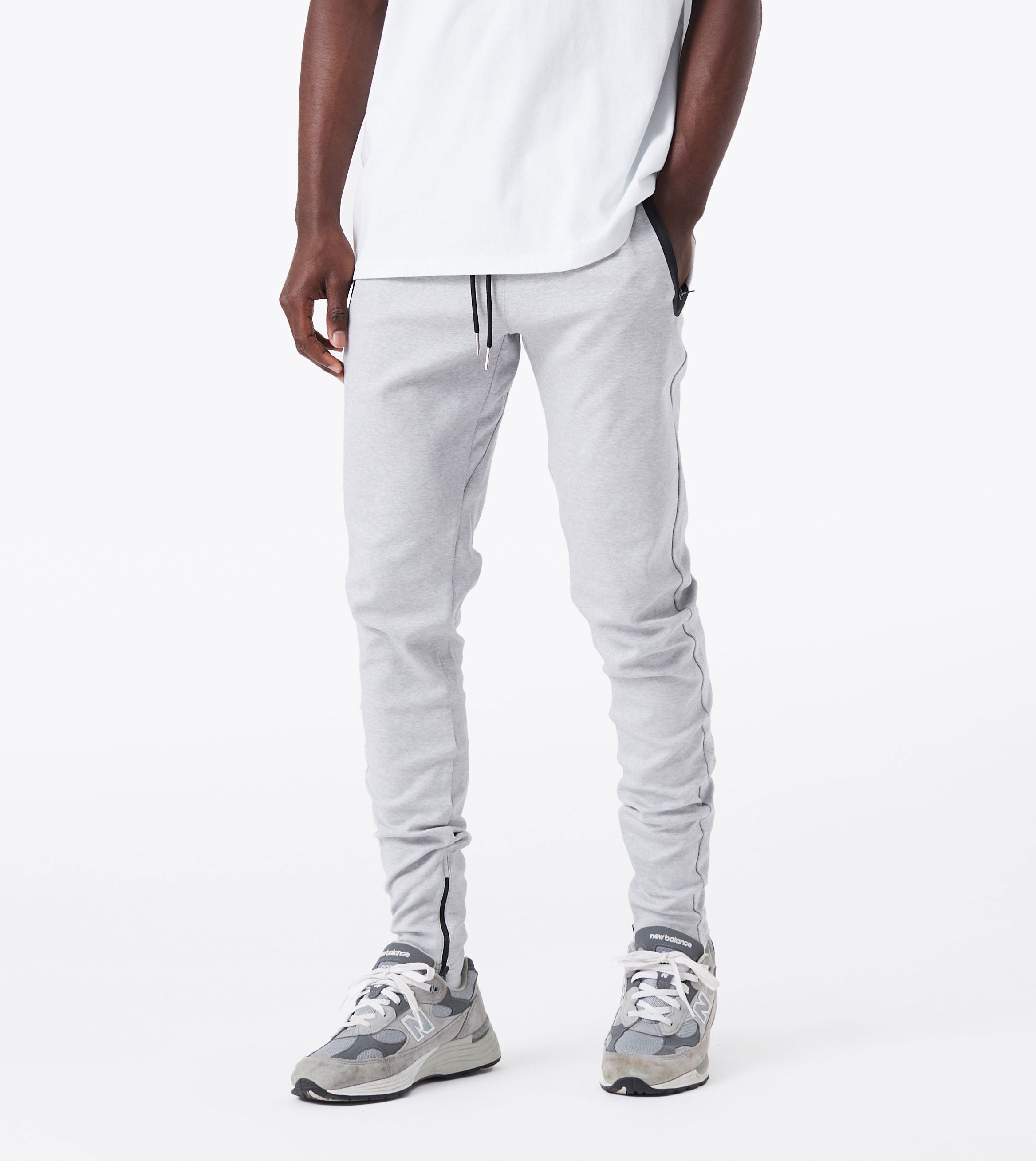 Cling Zip Pant Silver Marle