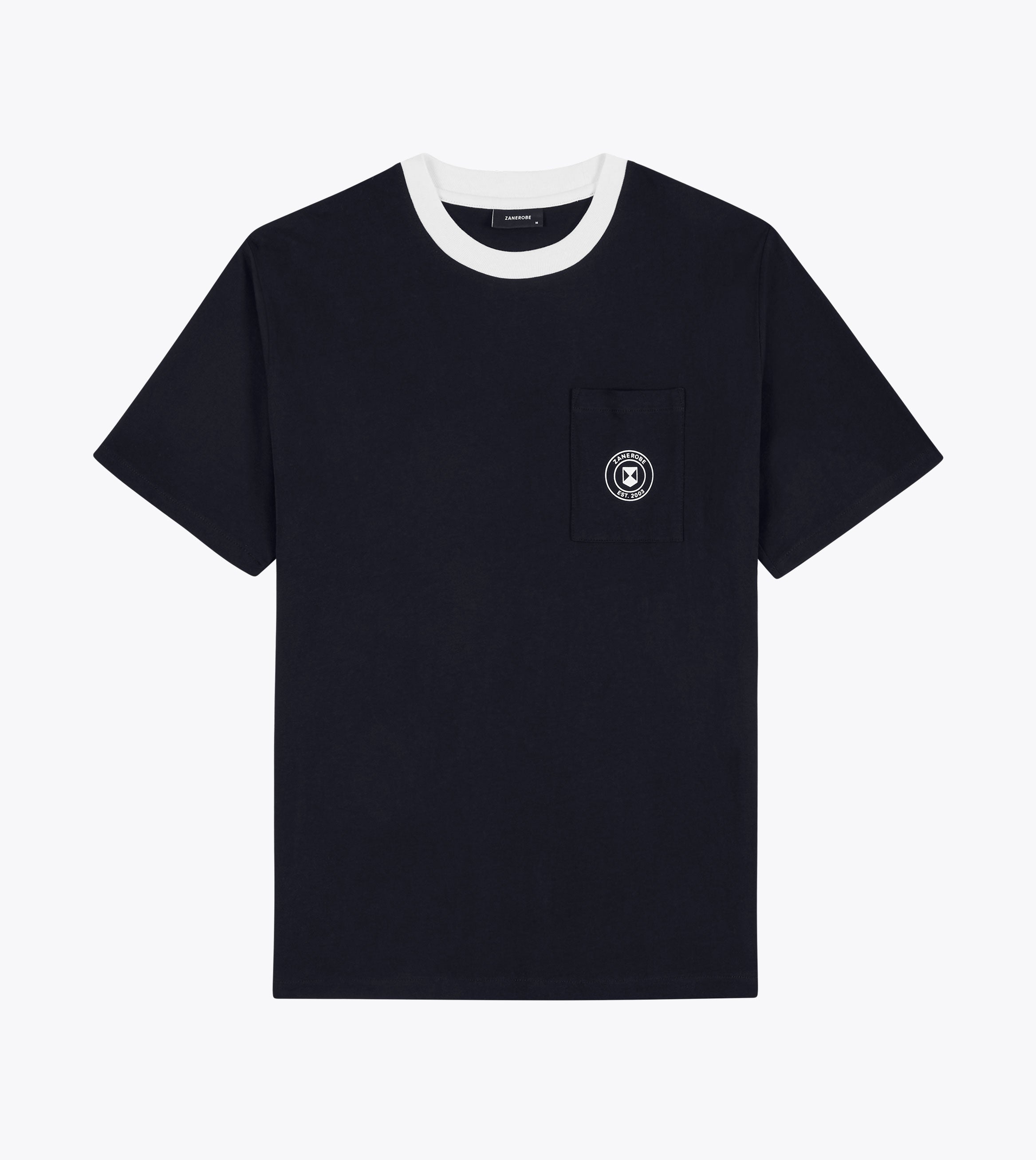 Contrast Emblem Box Tee Black/Vintage White