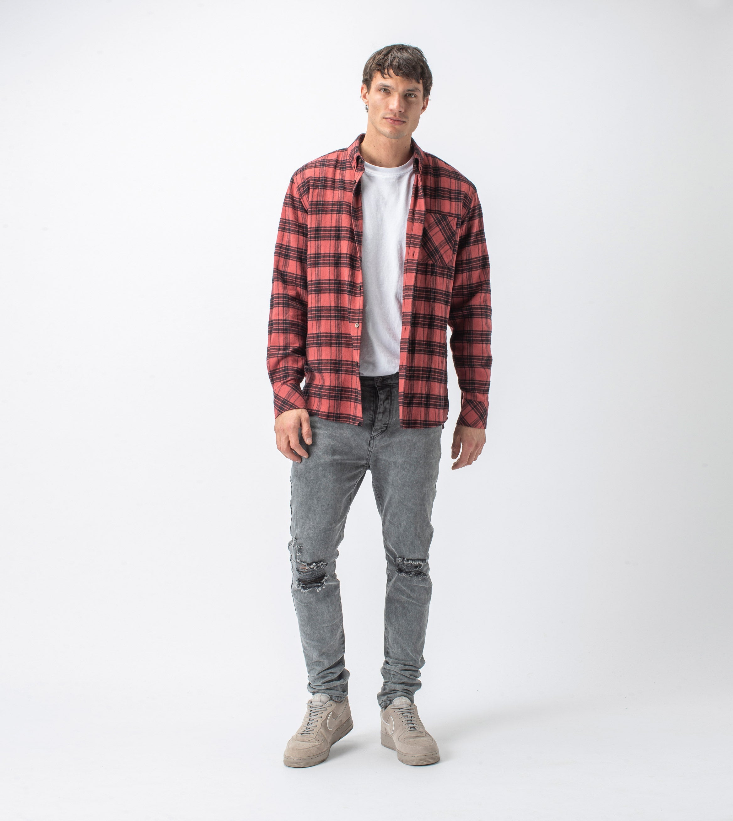 Dawn Flannel LS Shirt Ochre/Black