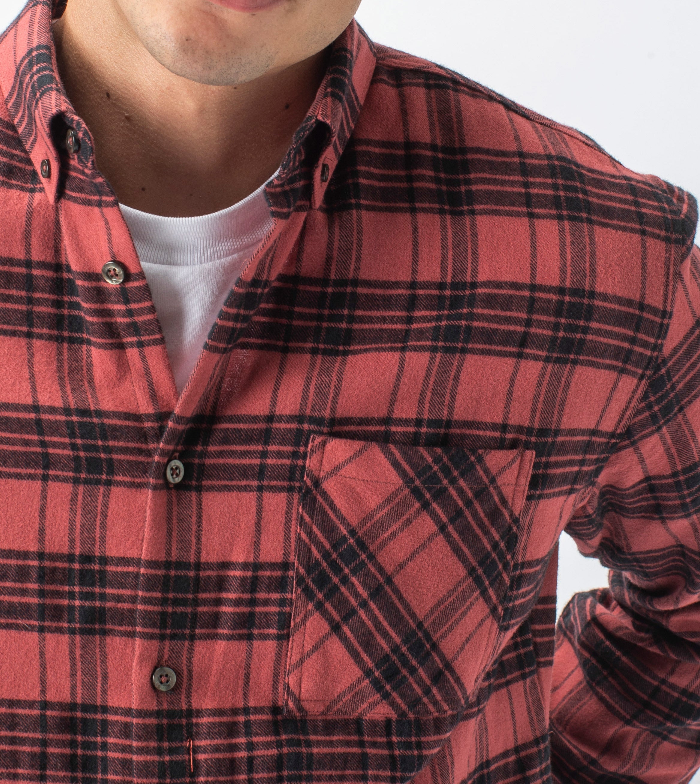 Dawn Flannel LS Shirt Ochre/Black