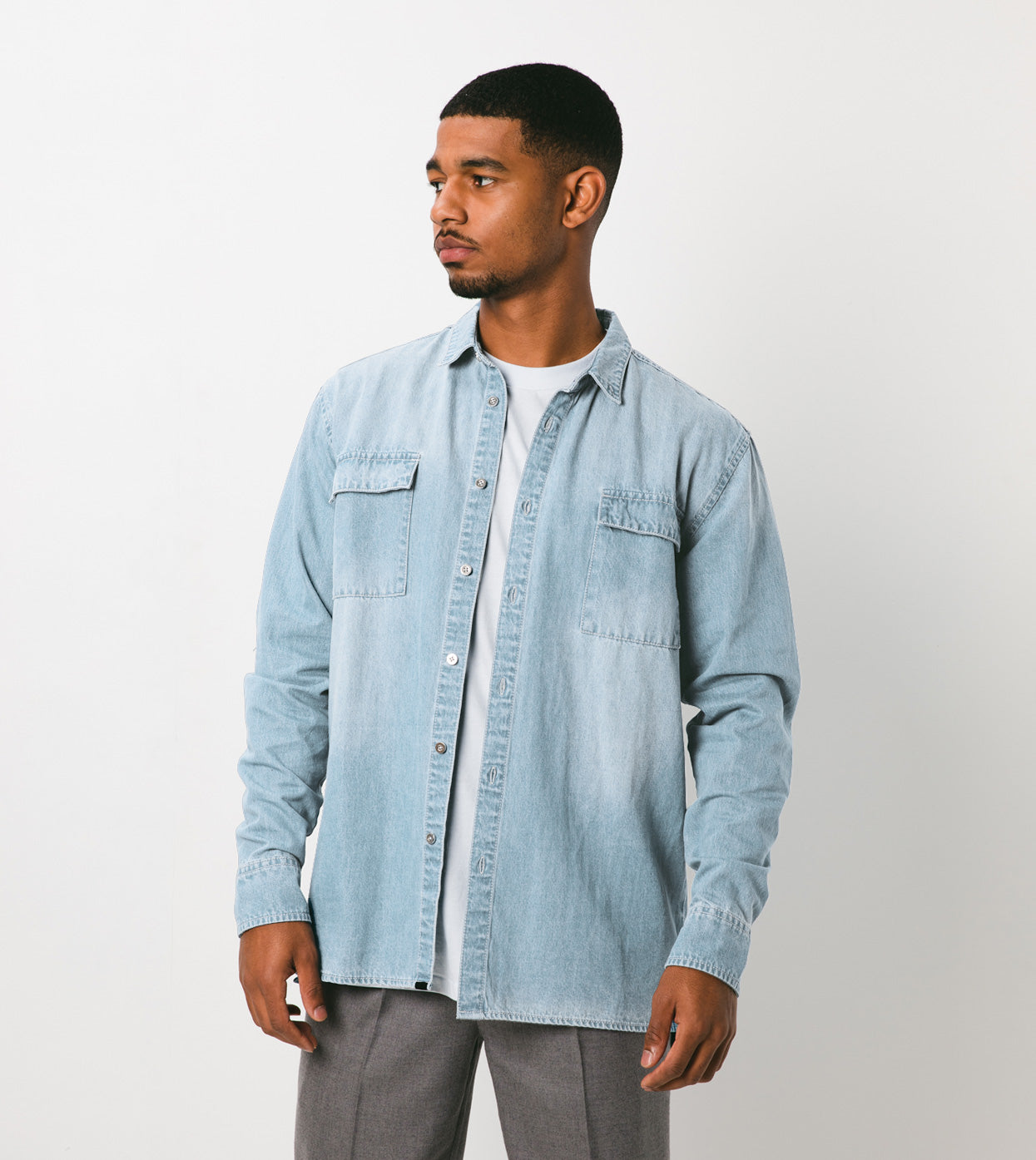 Denim LS Shirt Blaze Blue