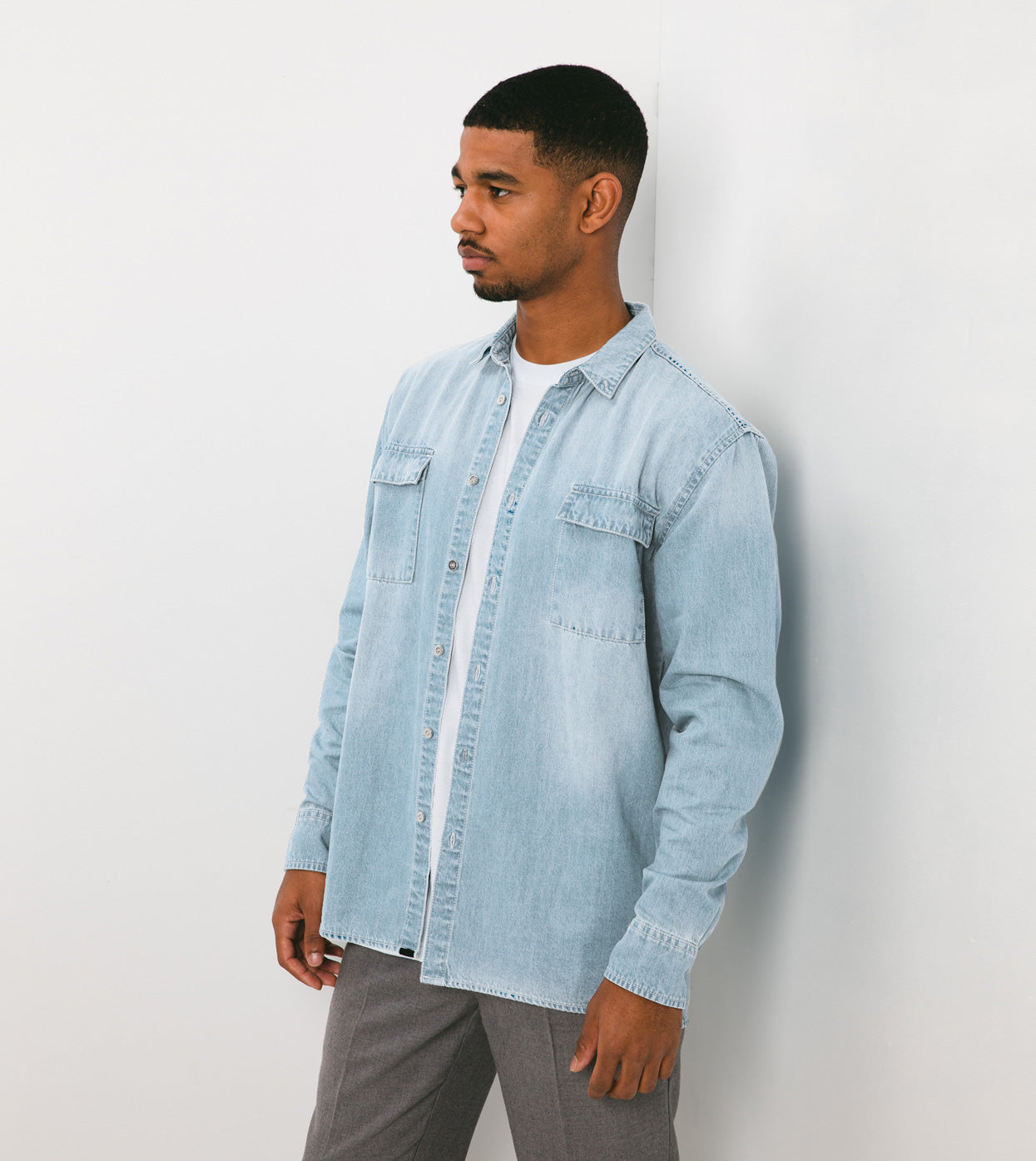 Denim LS Shirt Blaze Blue