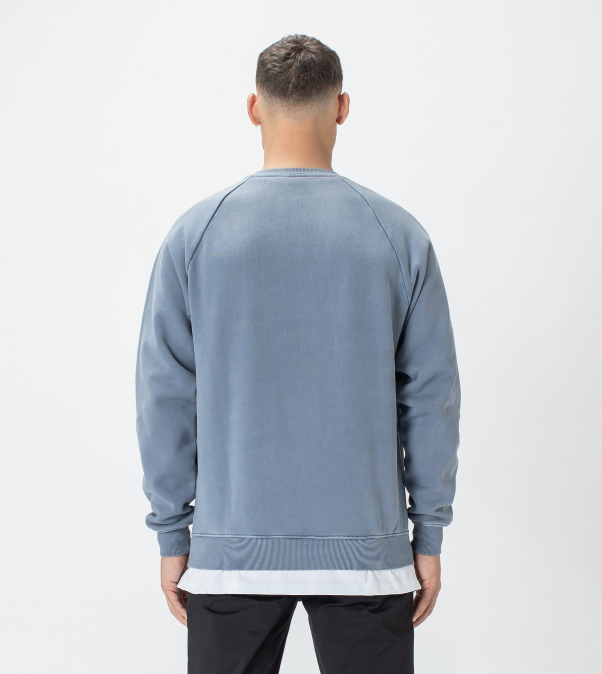 Gd Blue Rag Field Lowgo Raglan Crew Sweat GD Chalk Blue