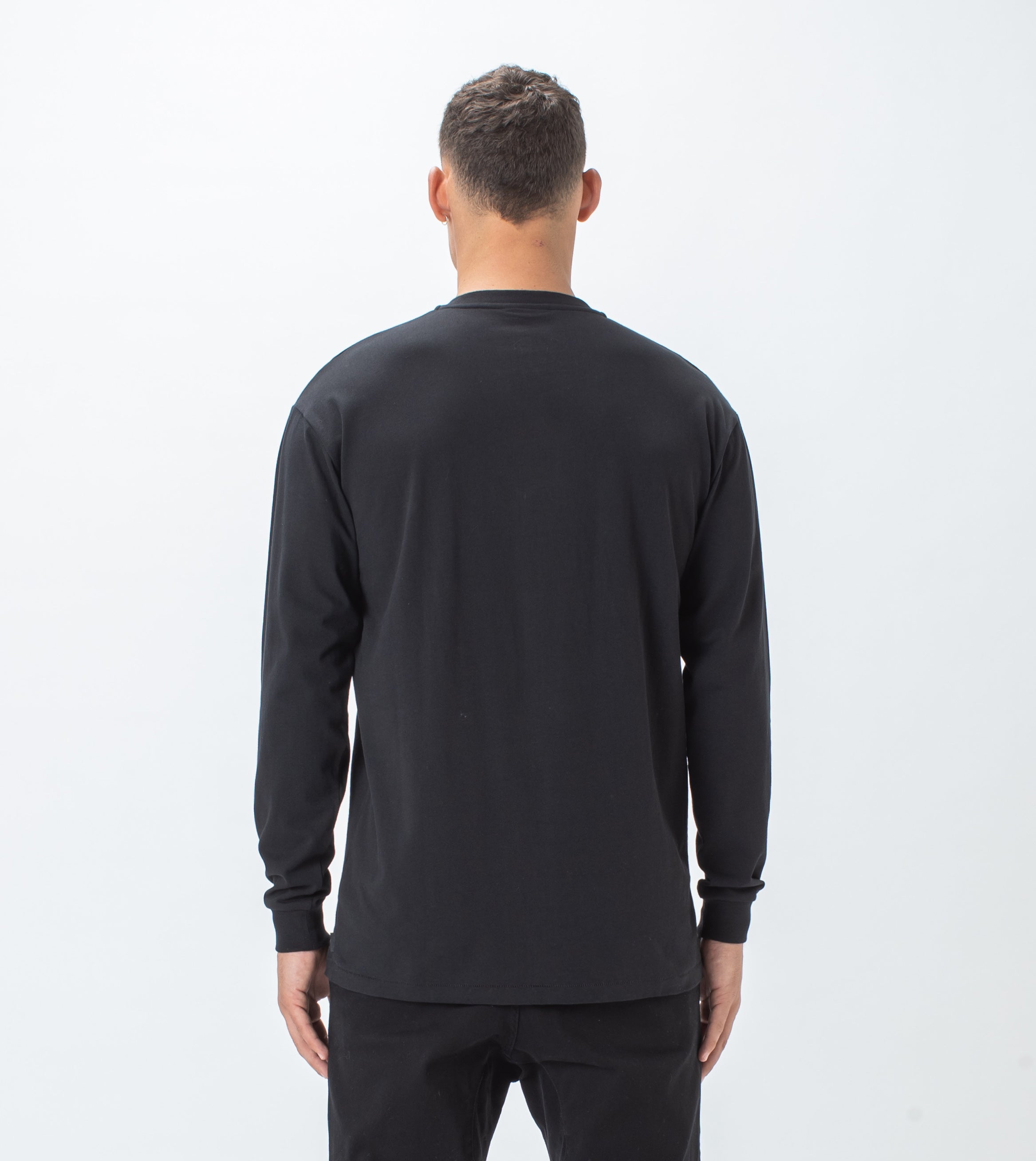Henley LS Tee Black