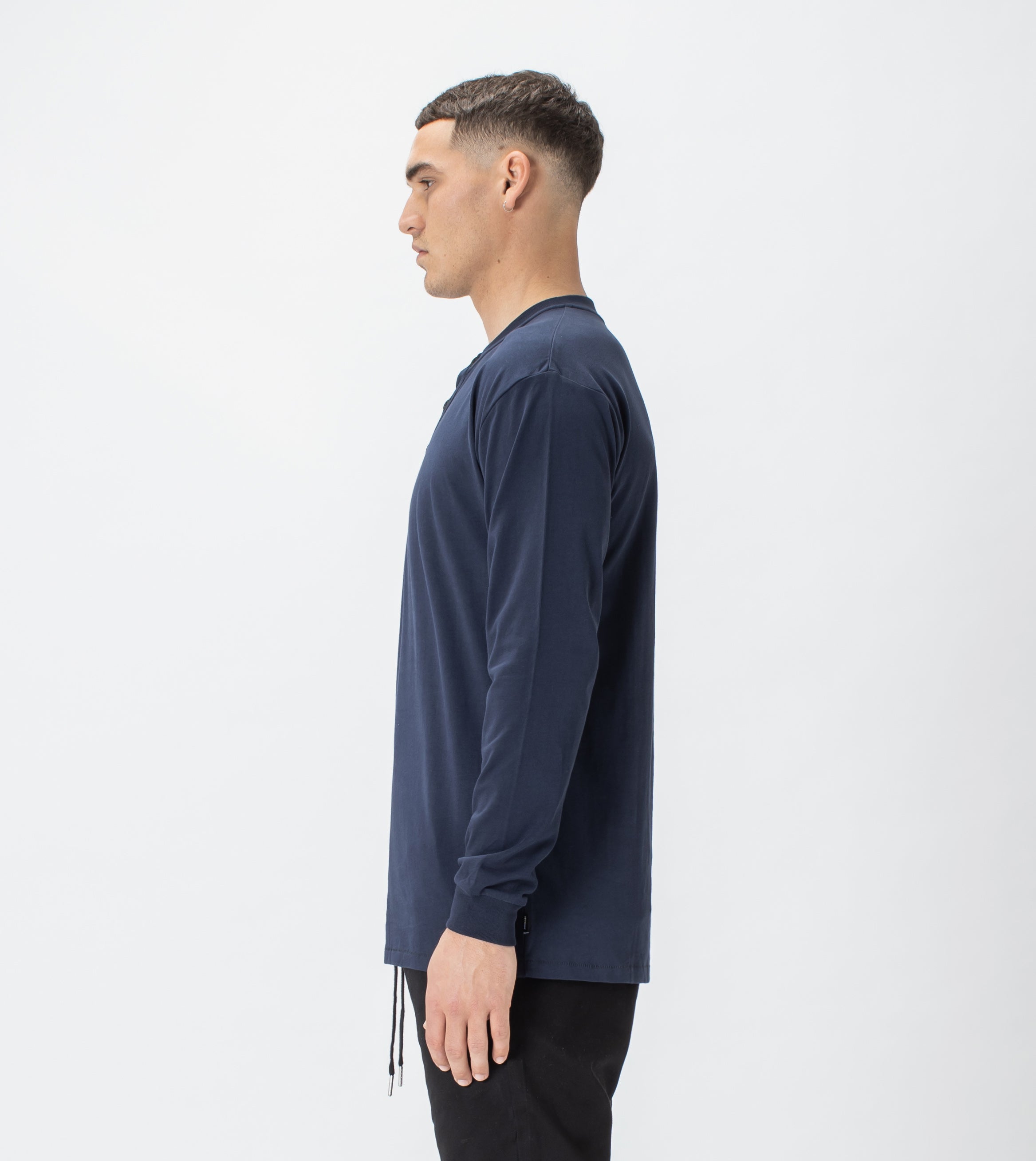 Henley LS Tee Indigo