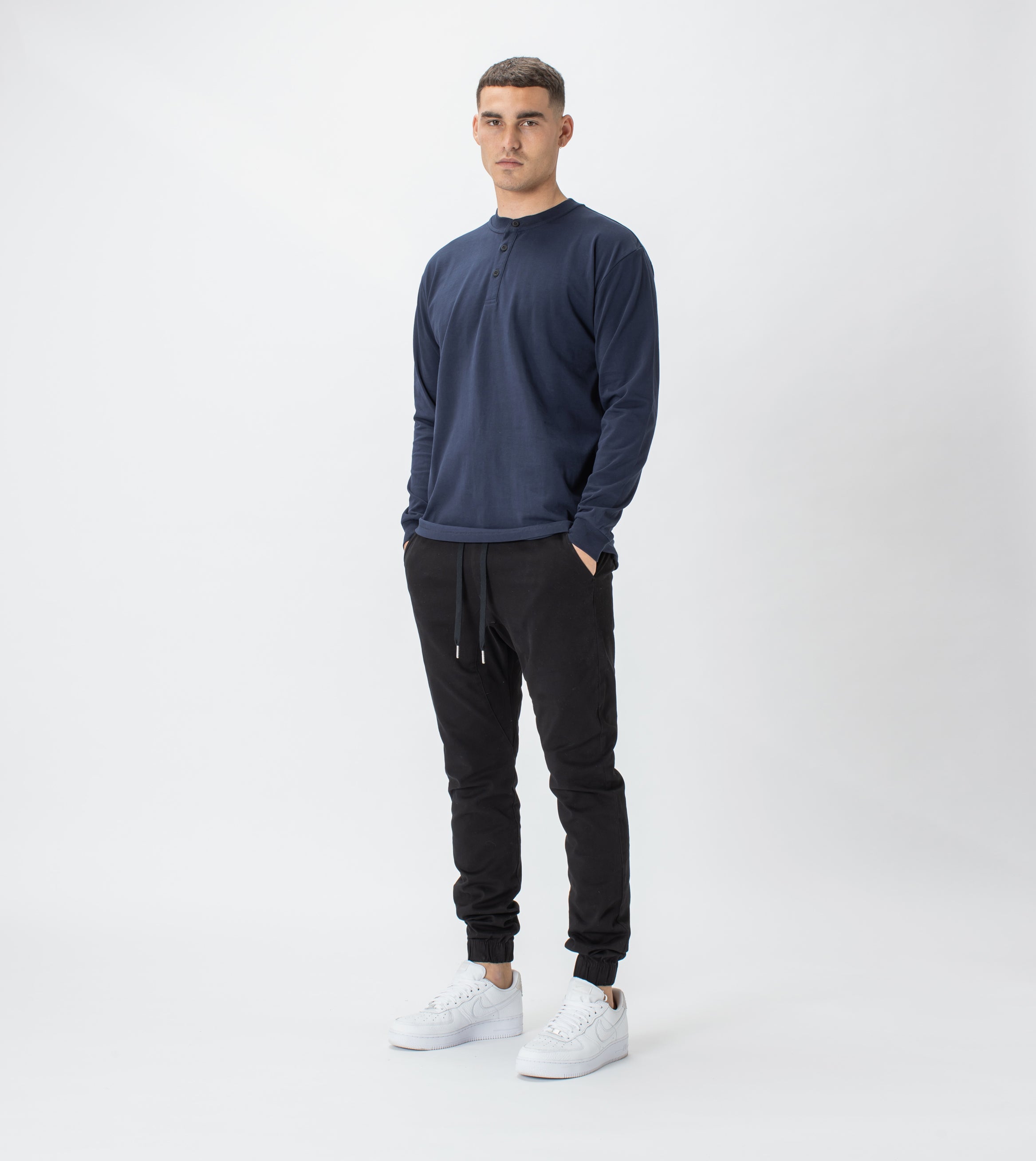 Henley LS Tee Indigo