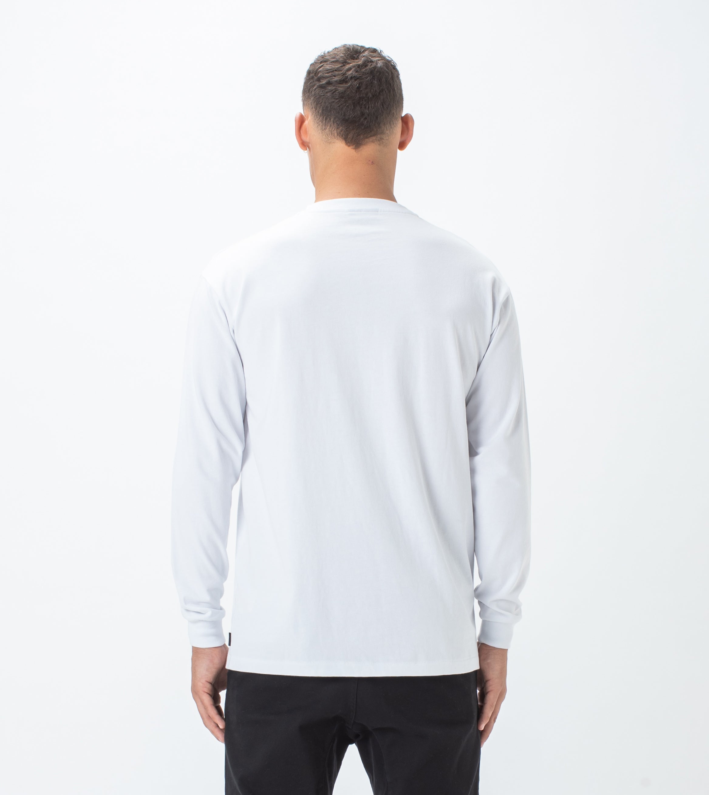 Henley LS Tee White