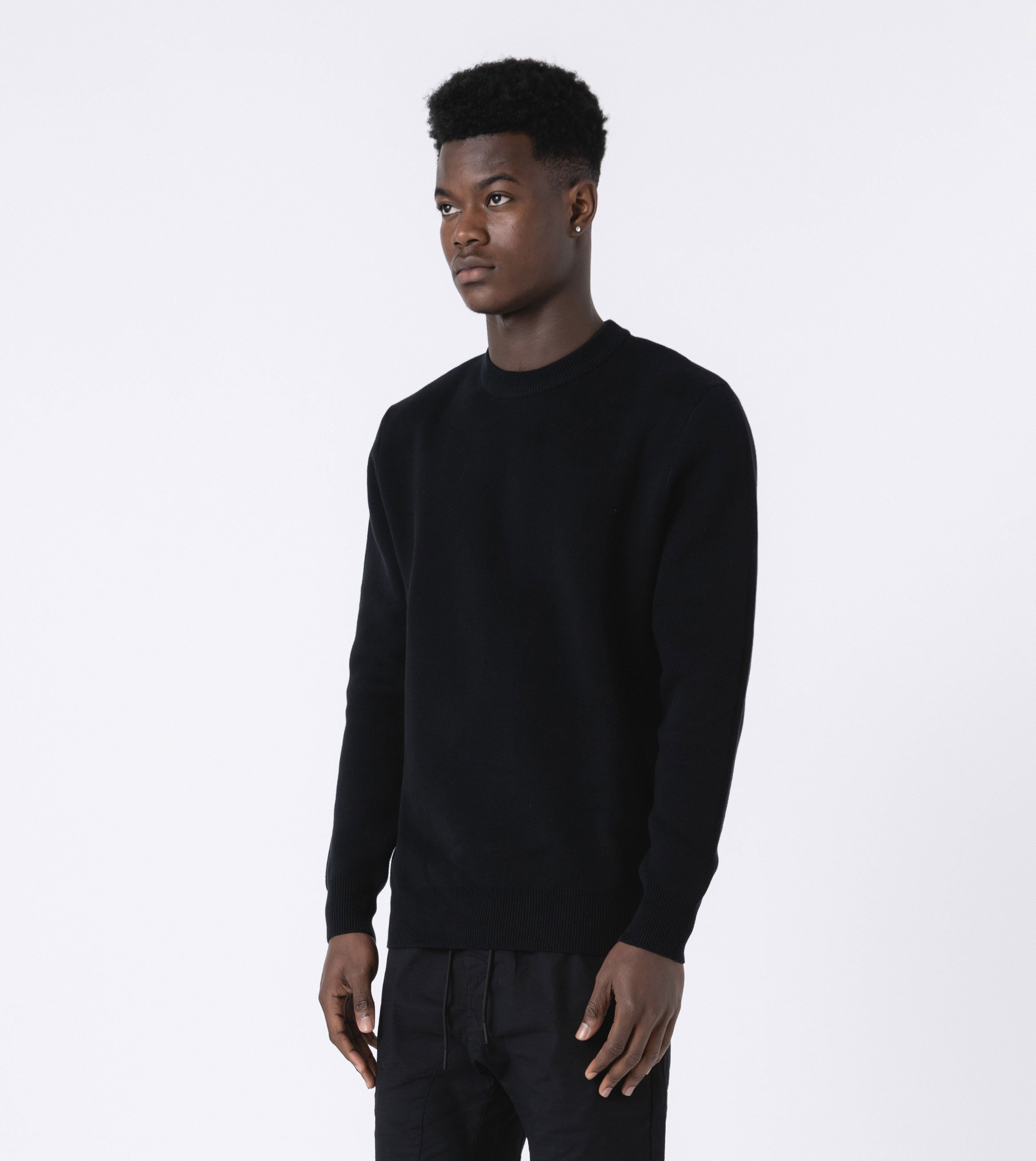 Intarsia Crew Knit Black