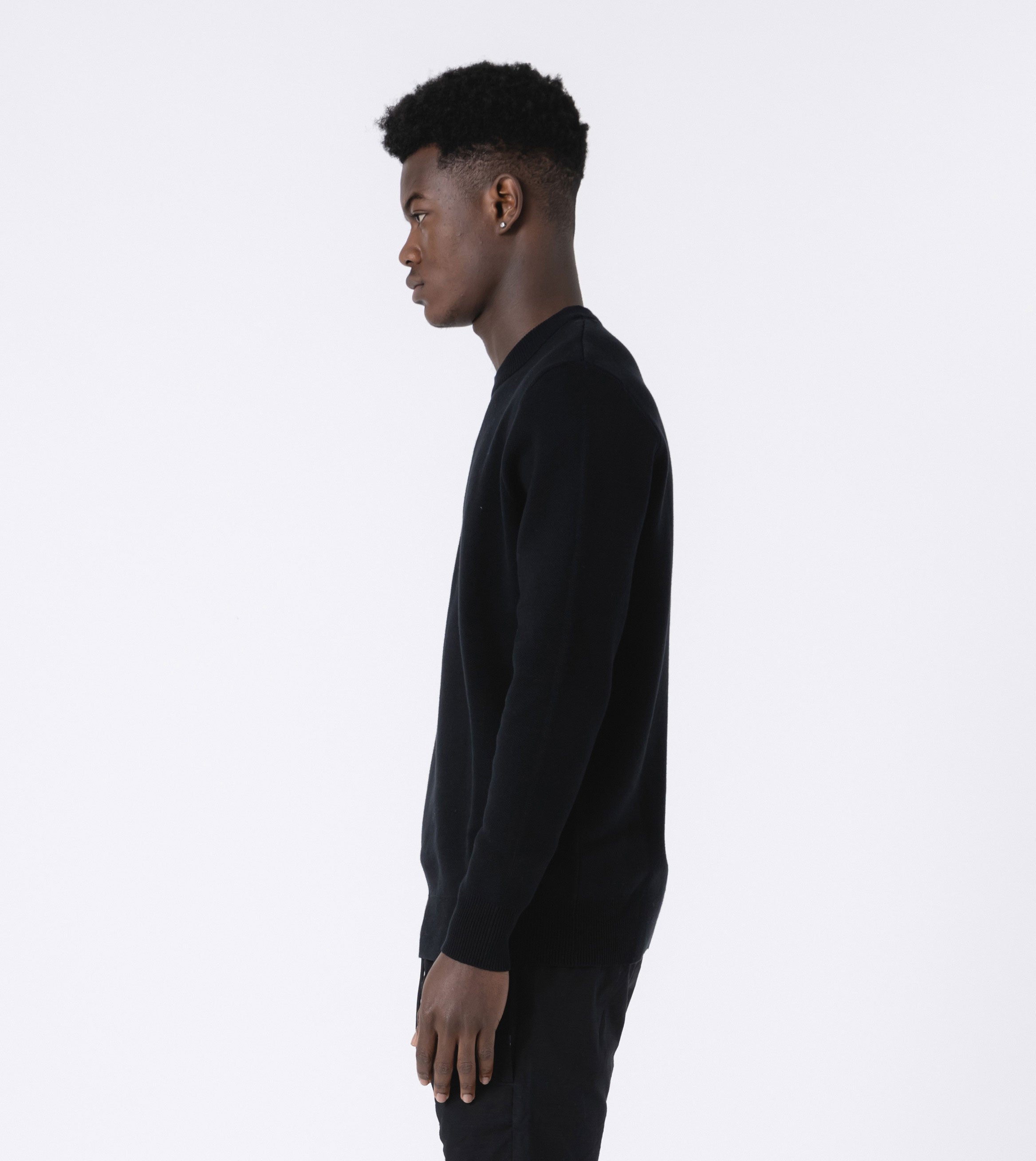 Intarsia Crew Knit Black