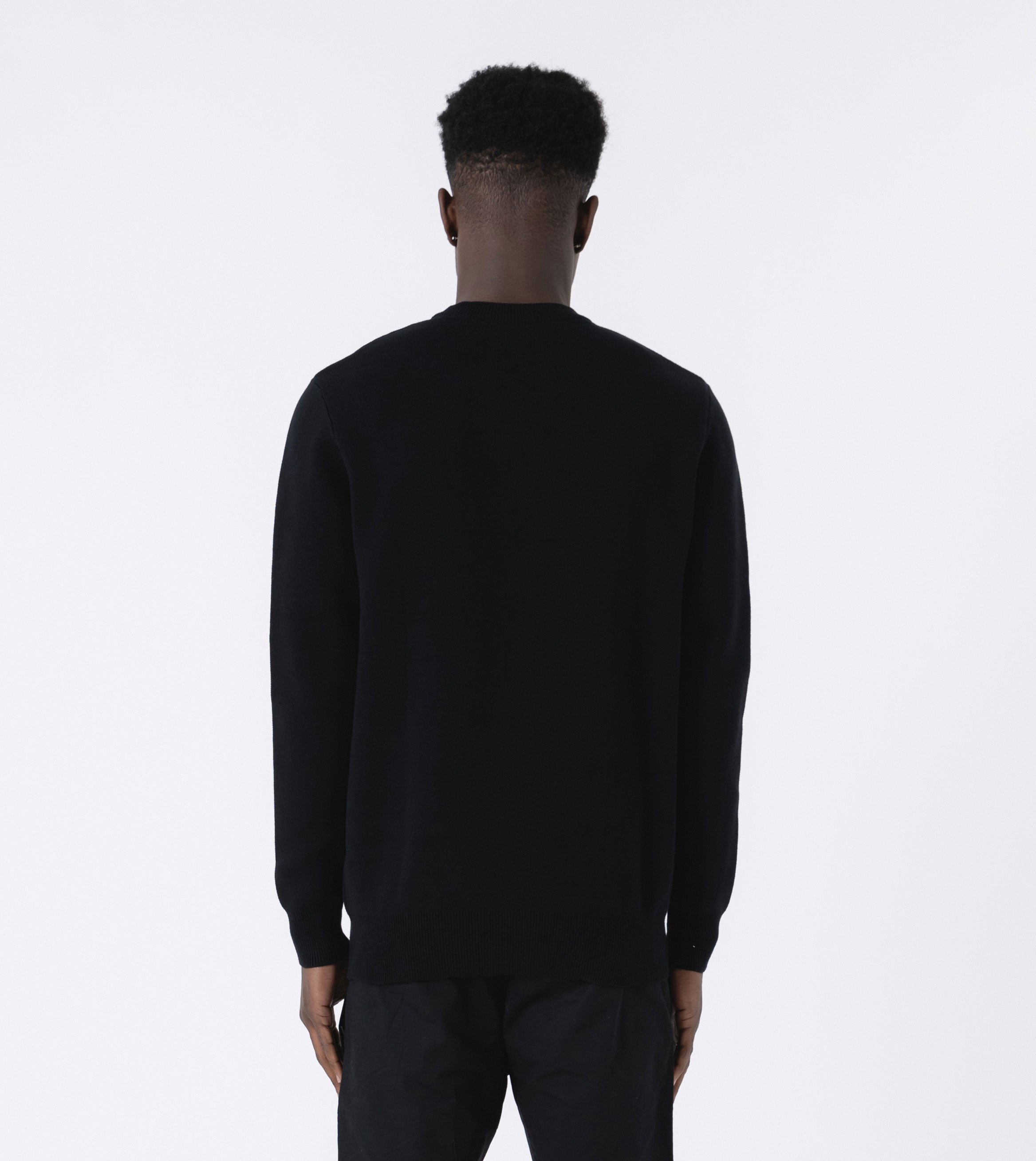 Intarsia Crew Knit Black
