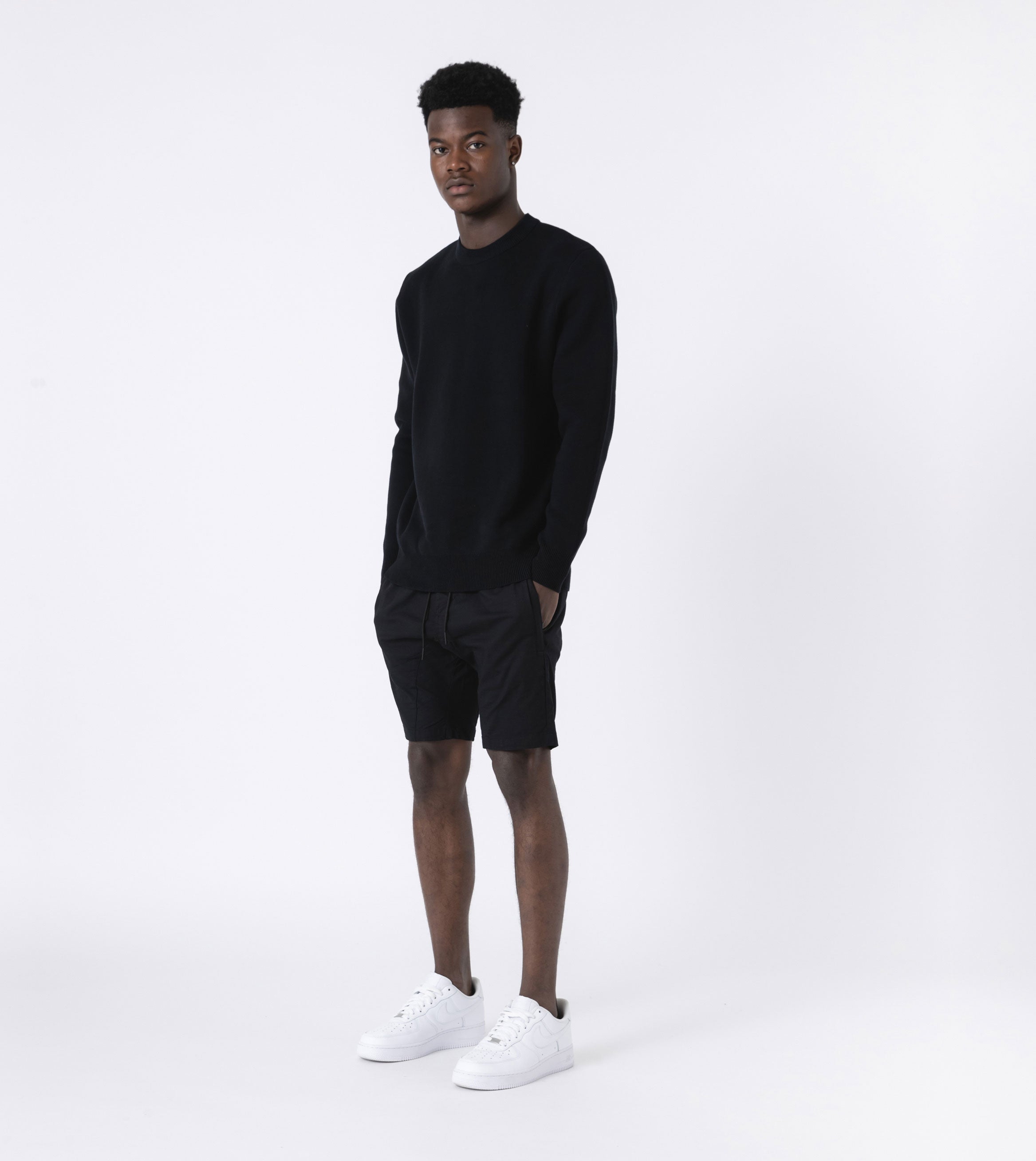 Intarsia Crew Knit Black