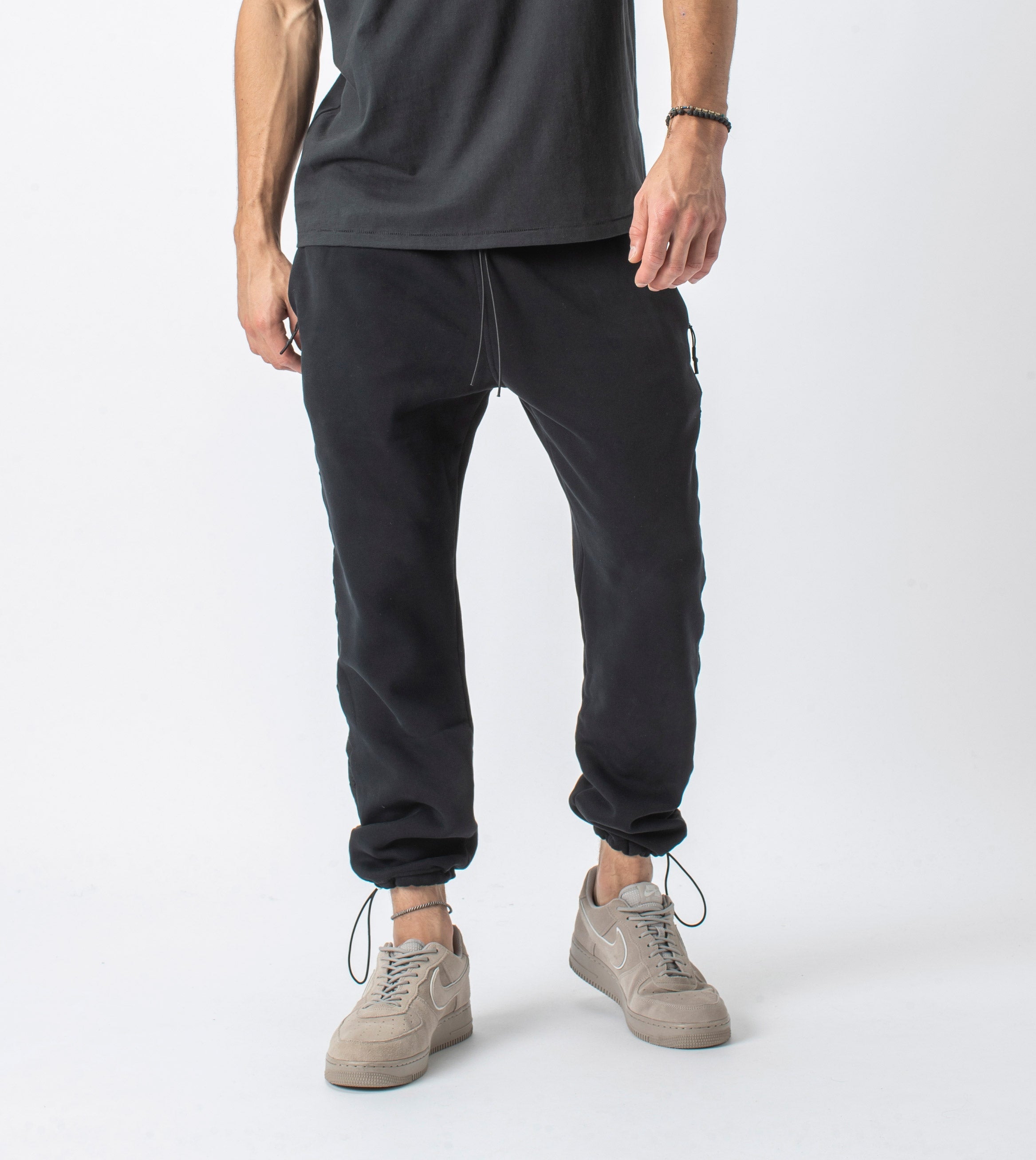 Jumpa Tape Sweat Fleece Jogger Smokey Black