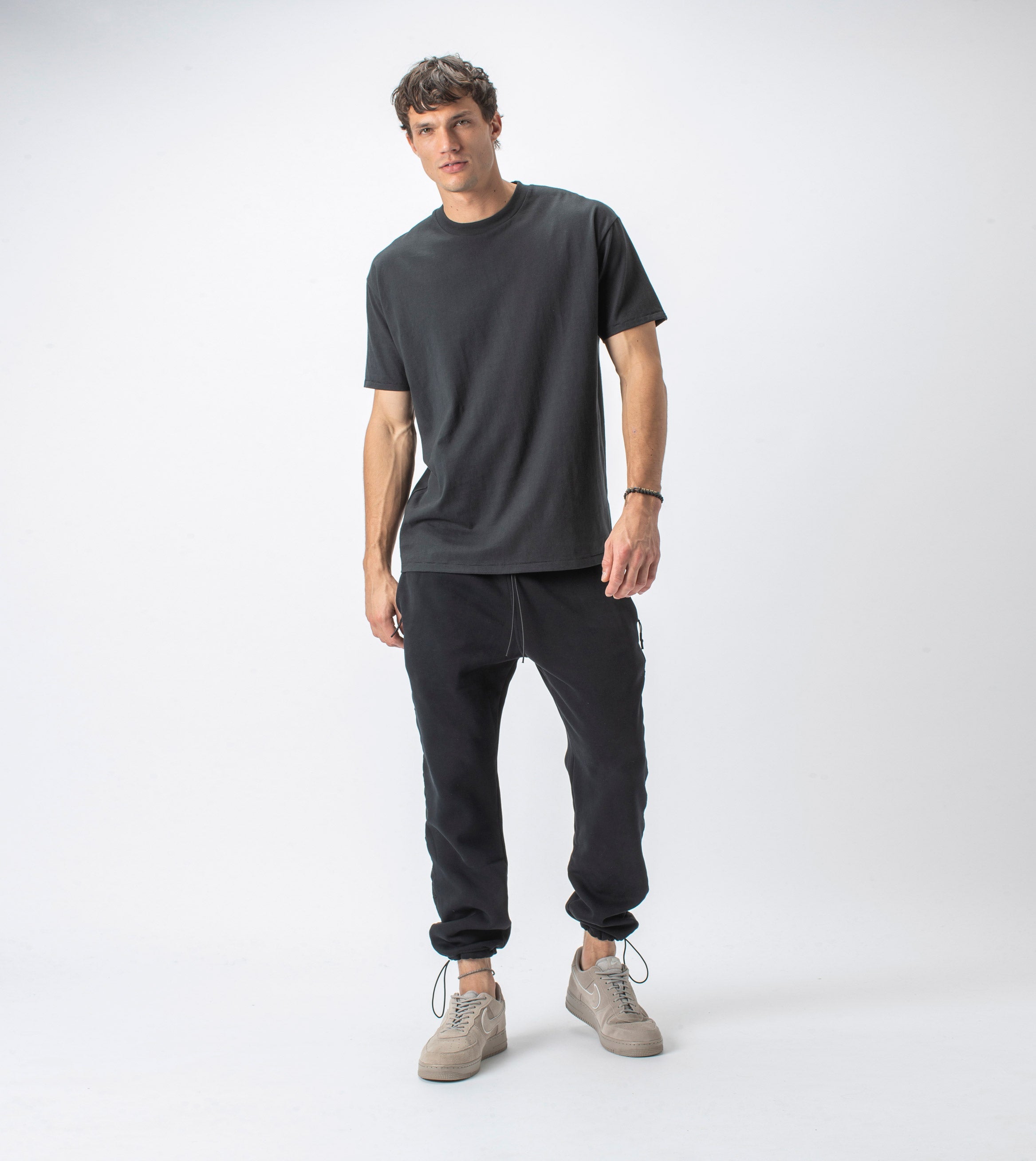 Jumpa Tape Sweat Fleece Jogger Smokey Black