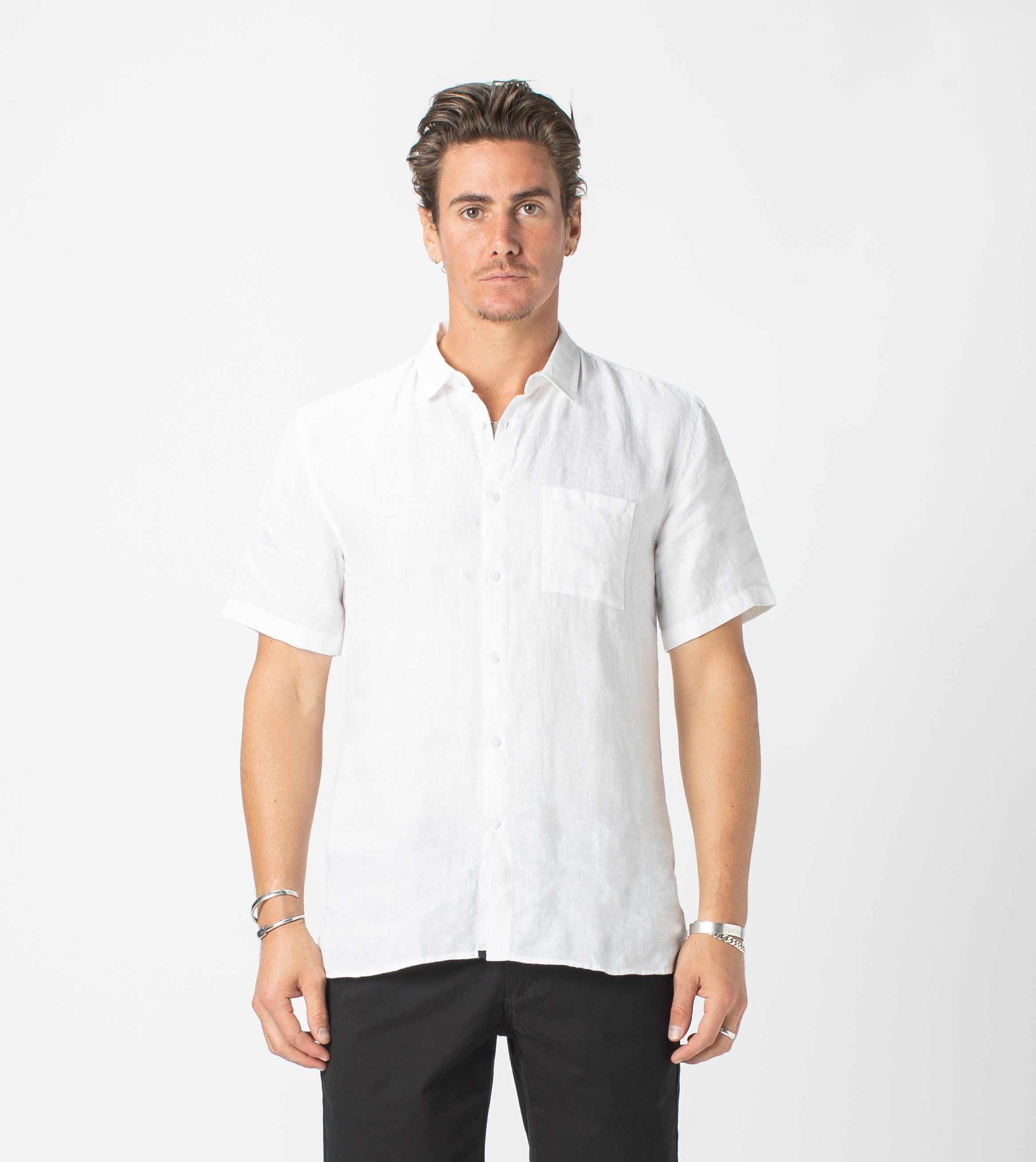 Linen SS Shirt White