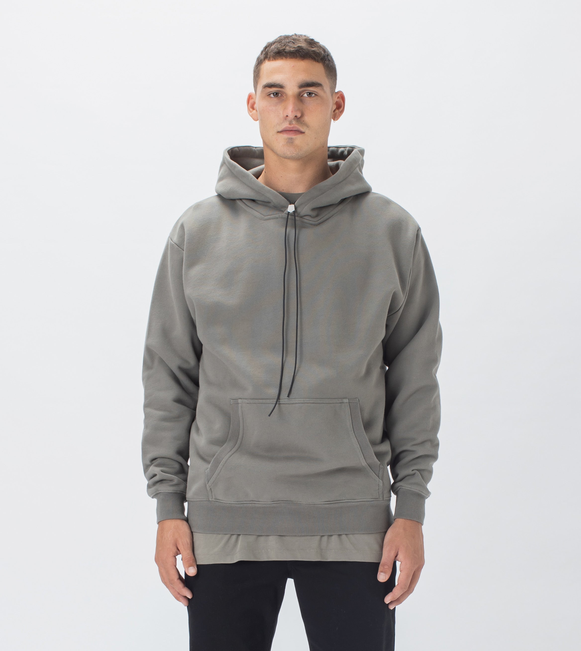 Lowgo Hood Sweat Dk Moss