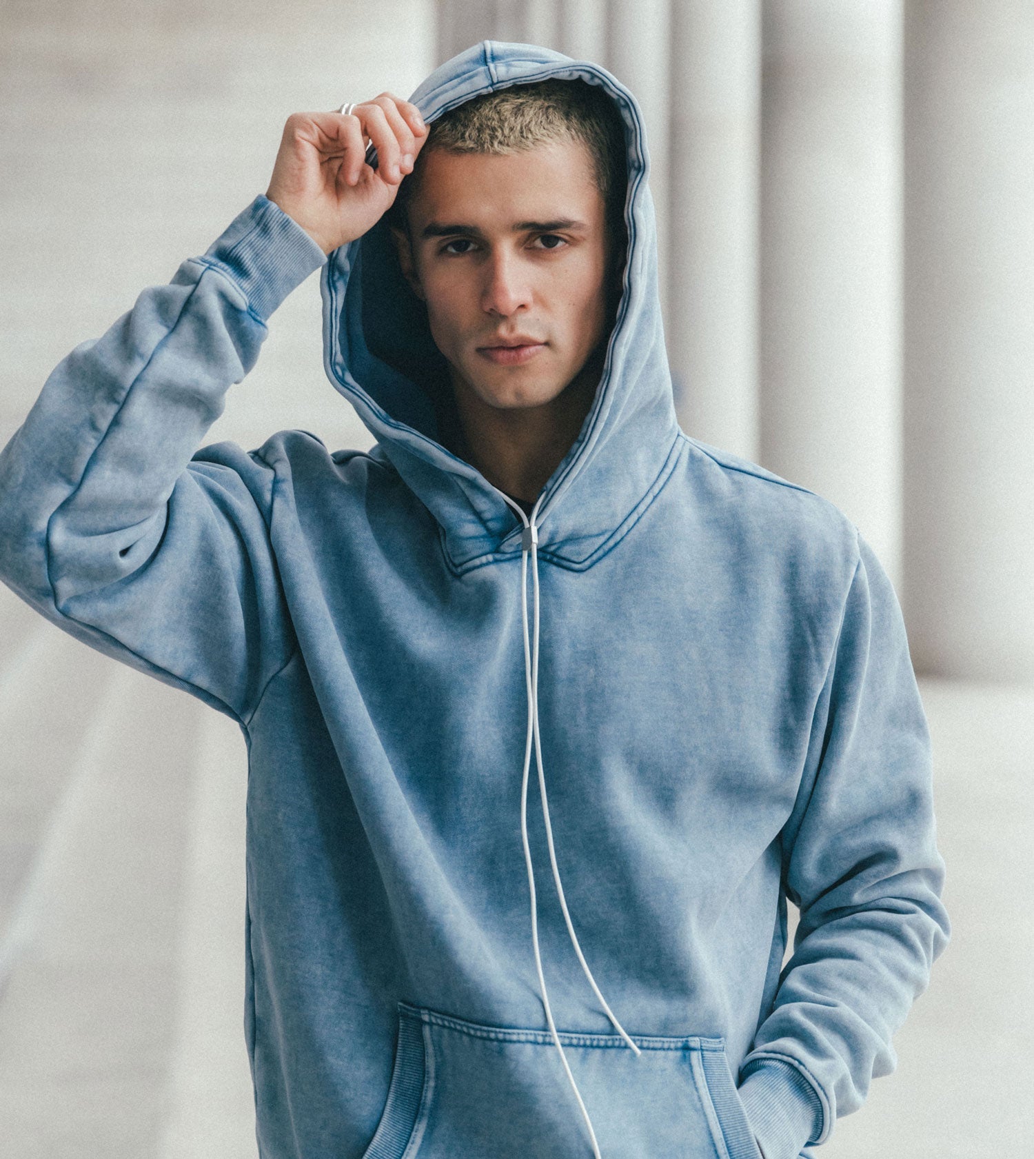 Lowgo Hood Sweat Salt Blue