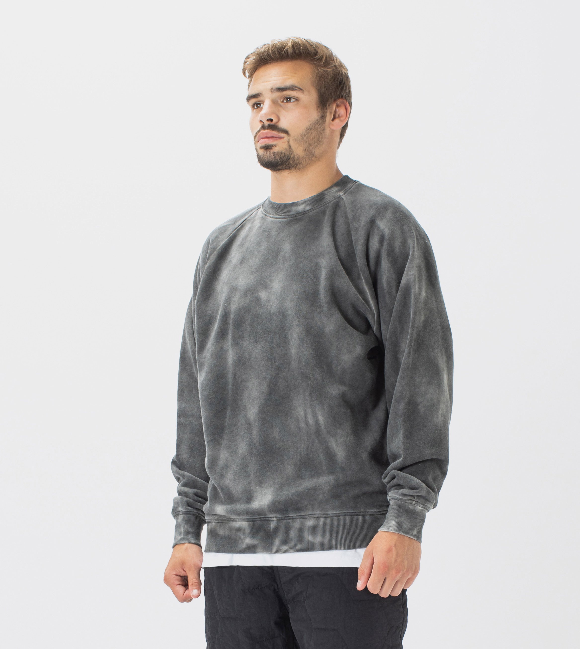 Marble Lowgo Raglan Crew Sweat GD Black