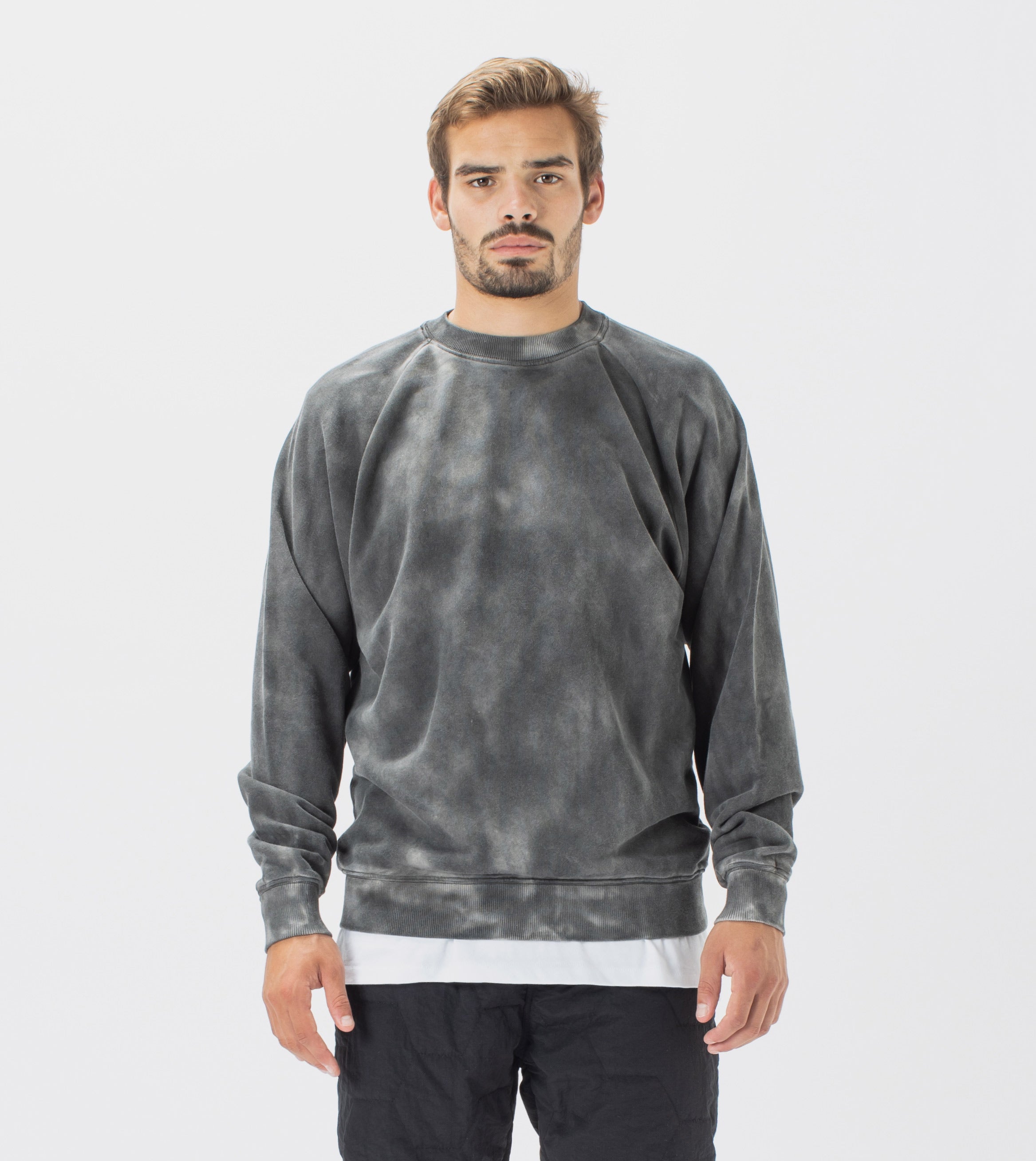 Marble Lowgo Raglan Crew Sweat GD Black