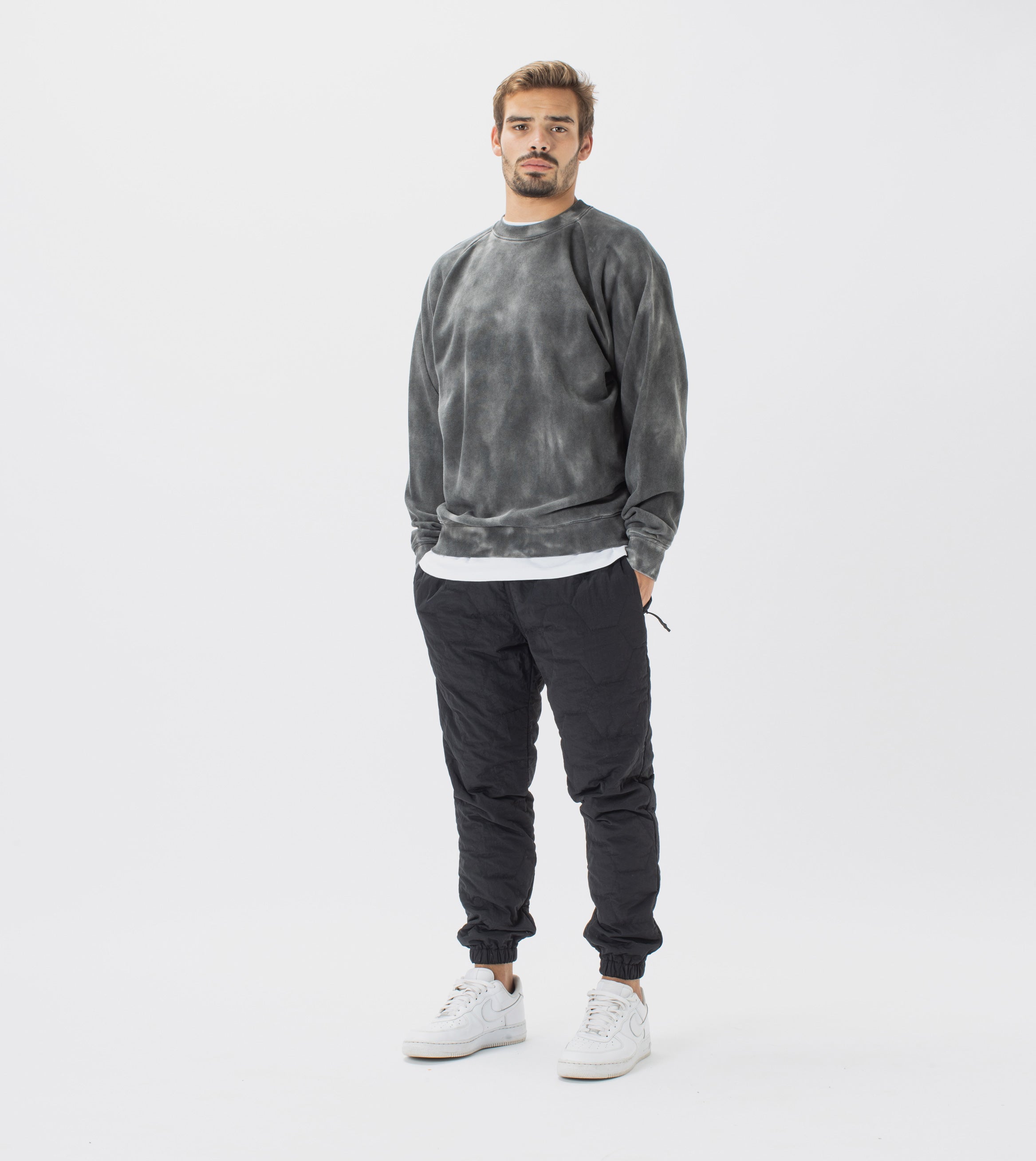 Marble Lowgo Raglan Crew Sweat GD Black
