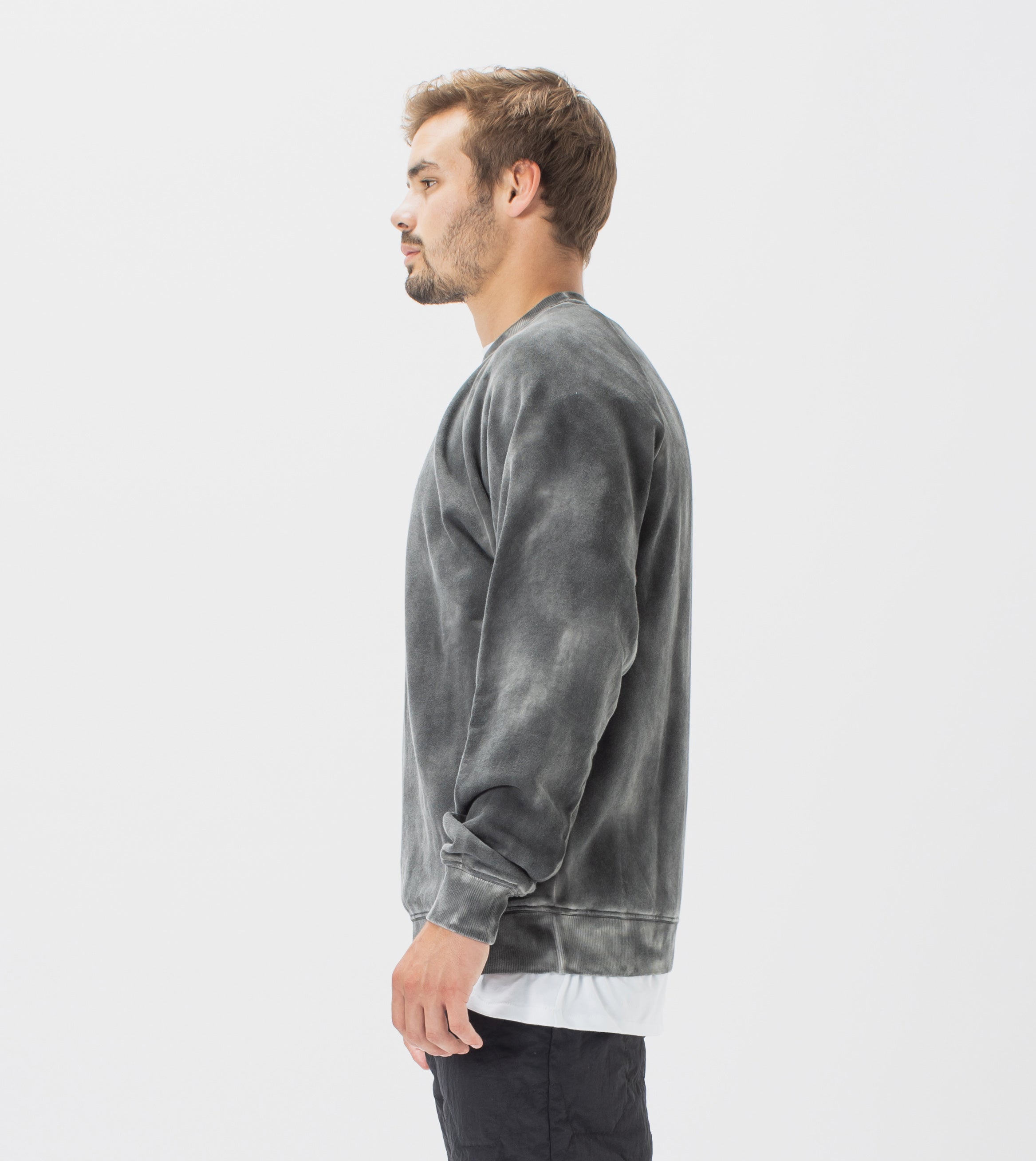 Marble Lowgo Raglan Crew Sweat GD Black