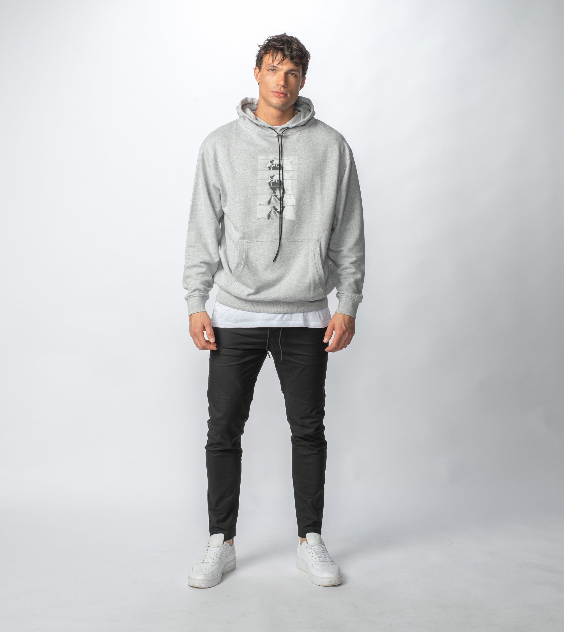 Lowgo Mono Hood Sweat Silver Marle