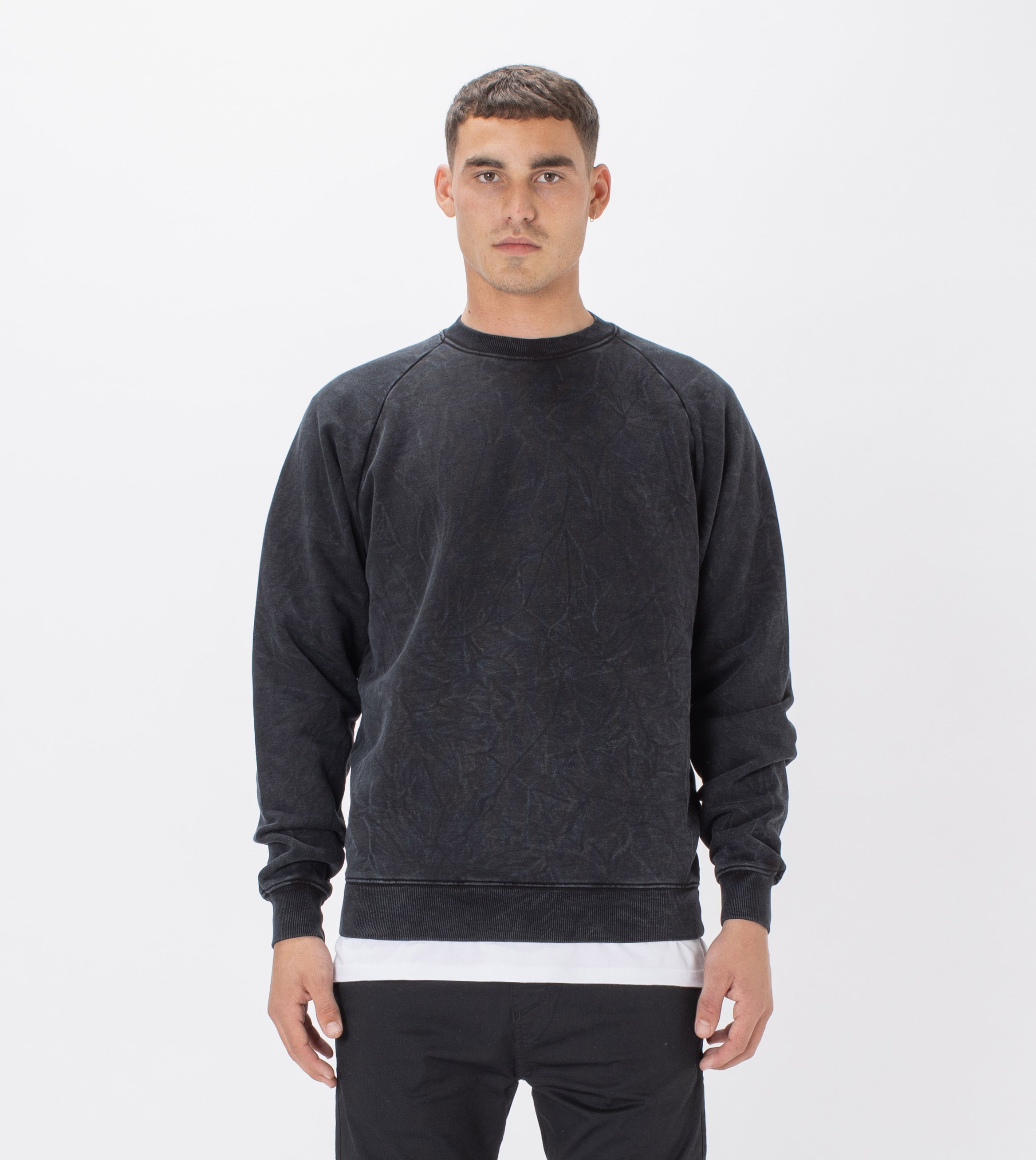 Lowgo Raglan Crew Sweat Black Salt