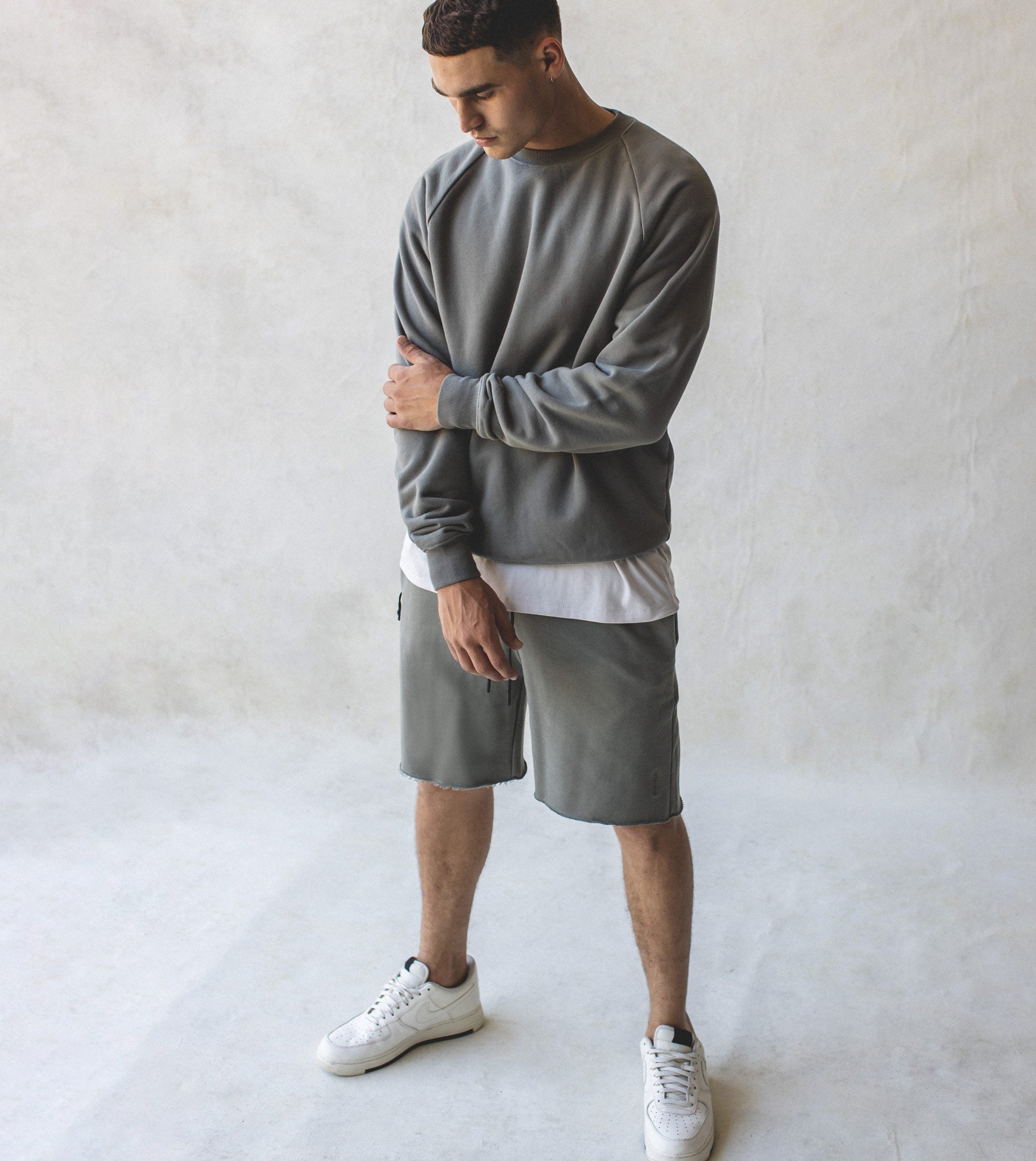 Lowgo Raglan Crew Sweat Dk Moss