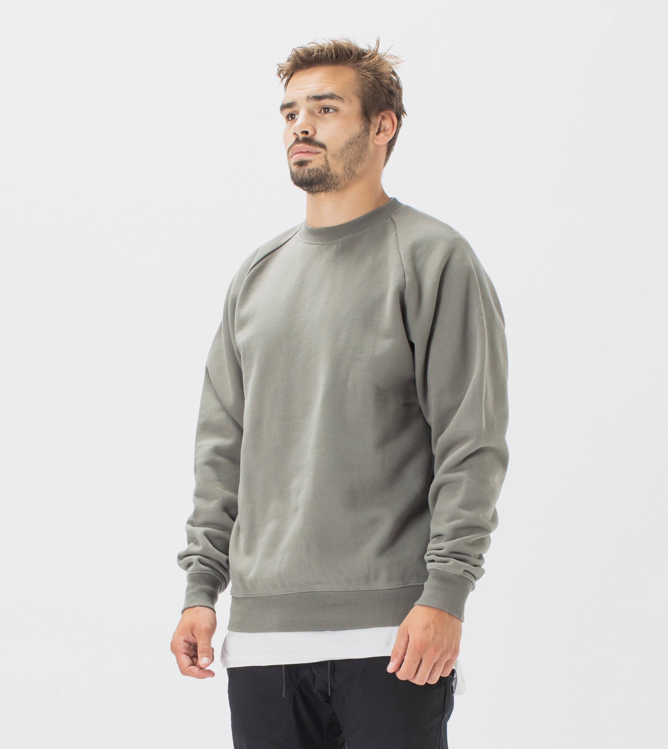 Lowgo Raglan Crew Sweat Dk Moss