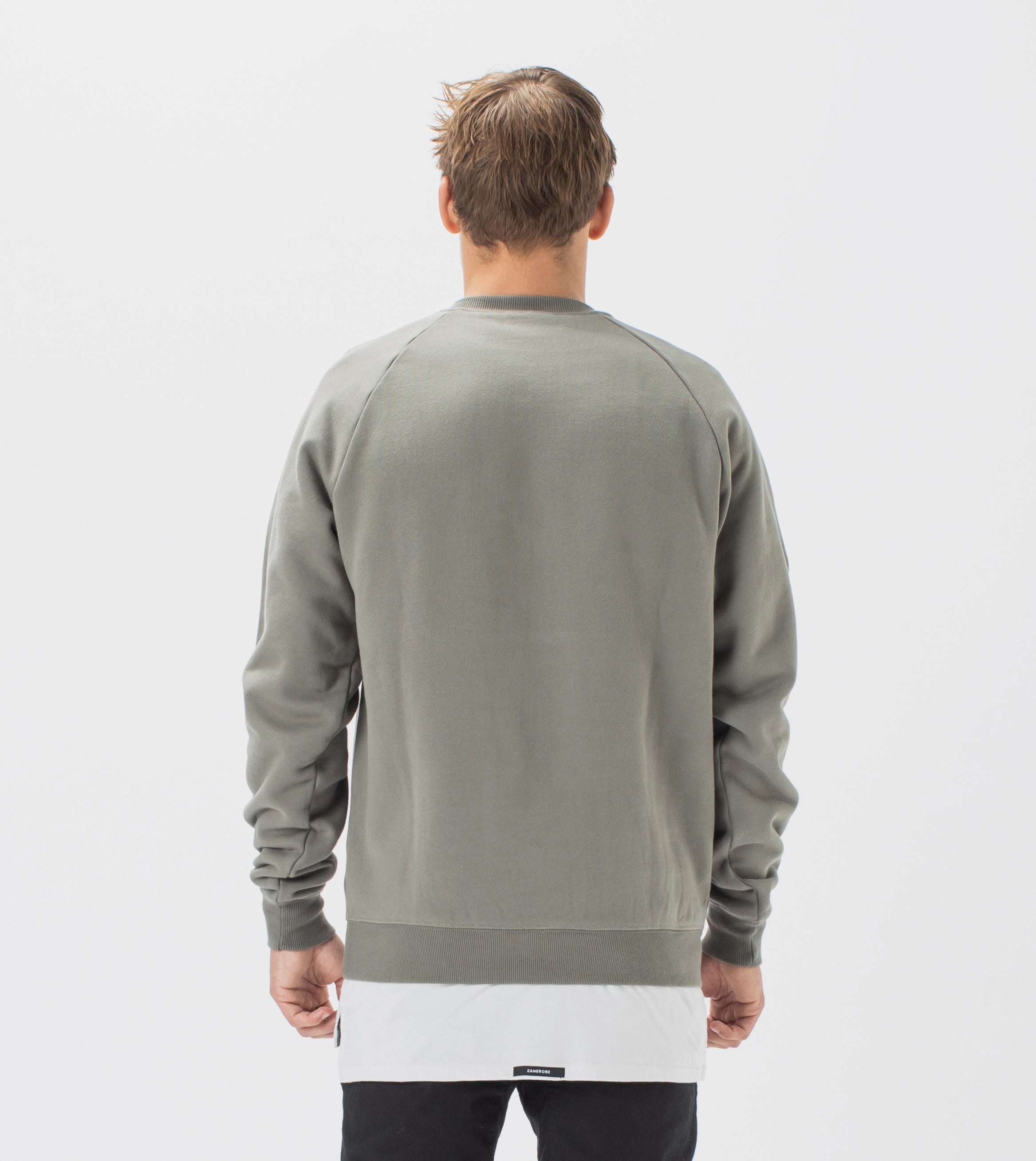 Lowgo Raglan Crew Sweat Dk Moss