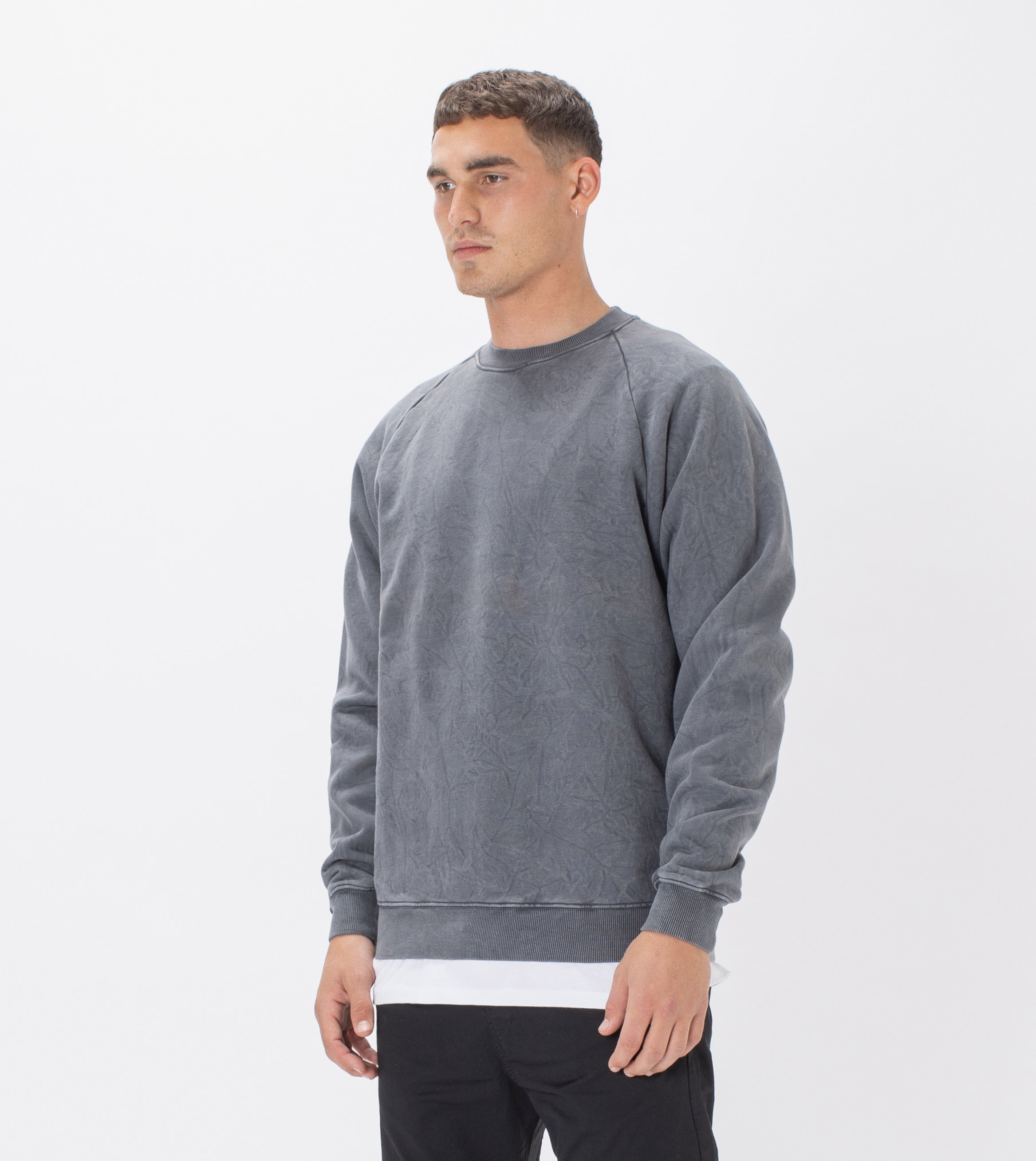 Lowgo Raglan Crew Sweat Grey Salt