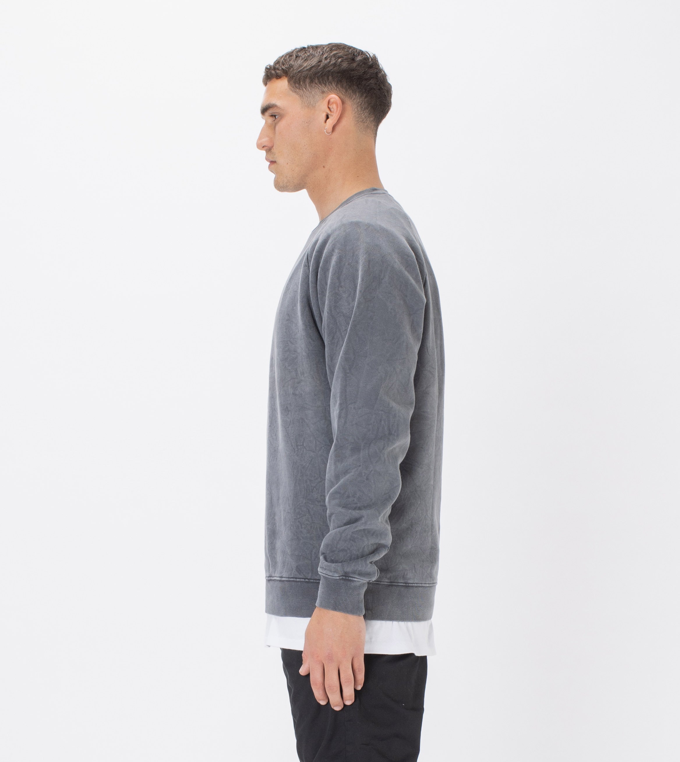 Lowgo Raglan Crew Sweat Grey Salt