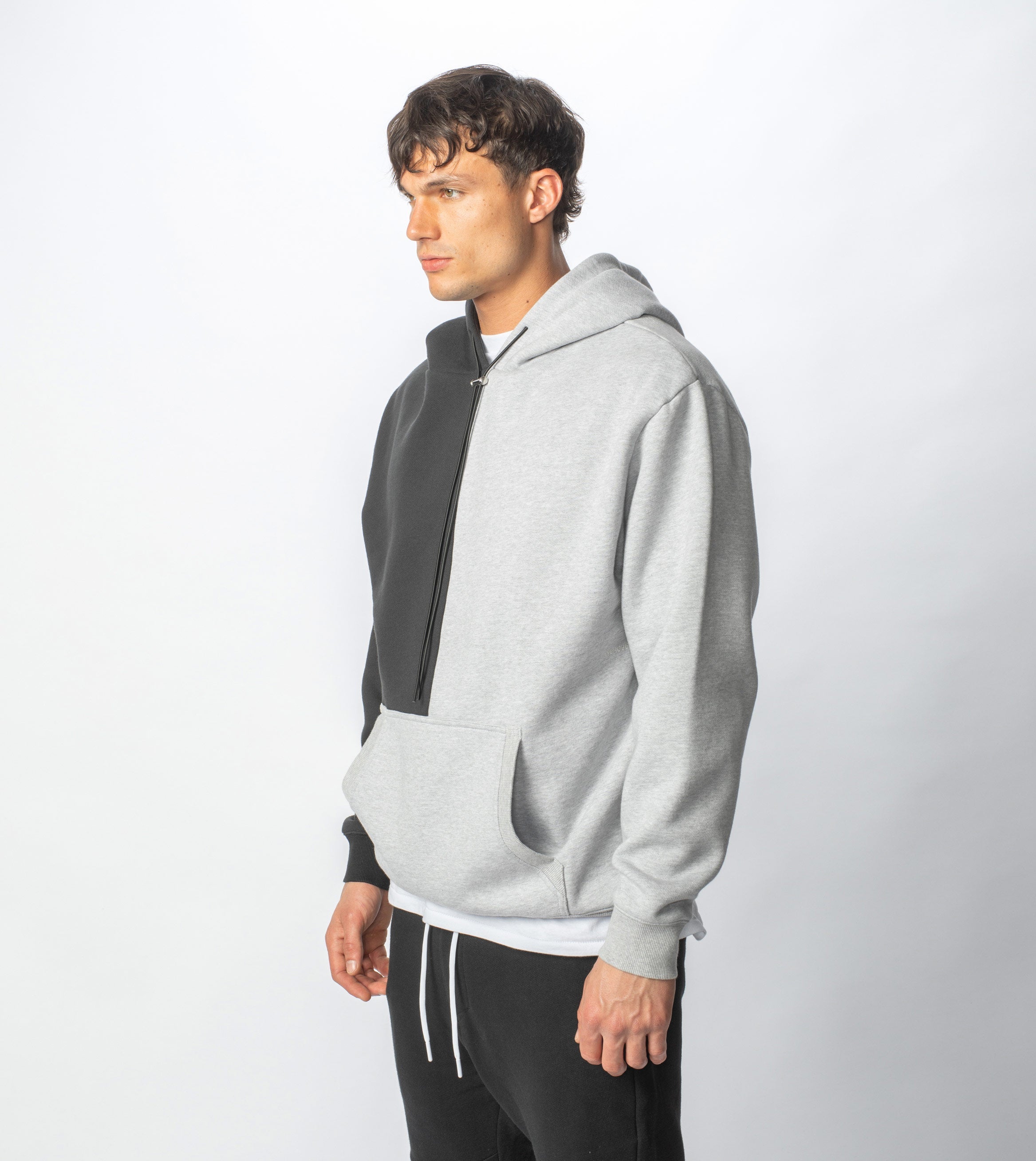 Lowgo Splice Hood Sweat Silver Marle/Black