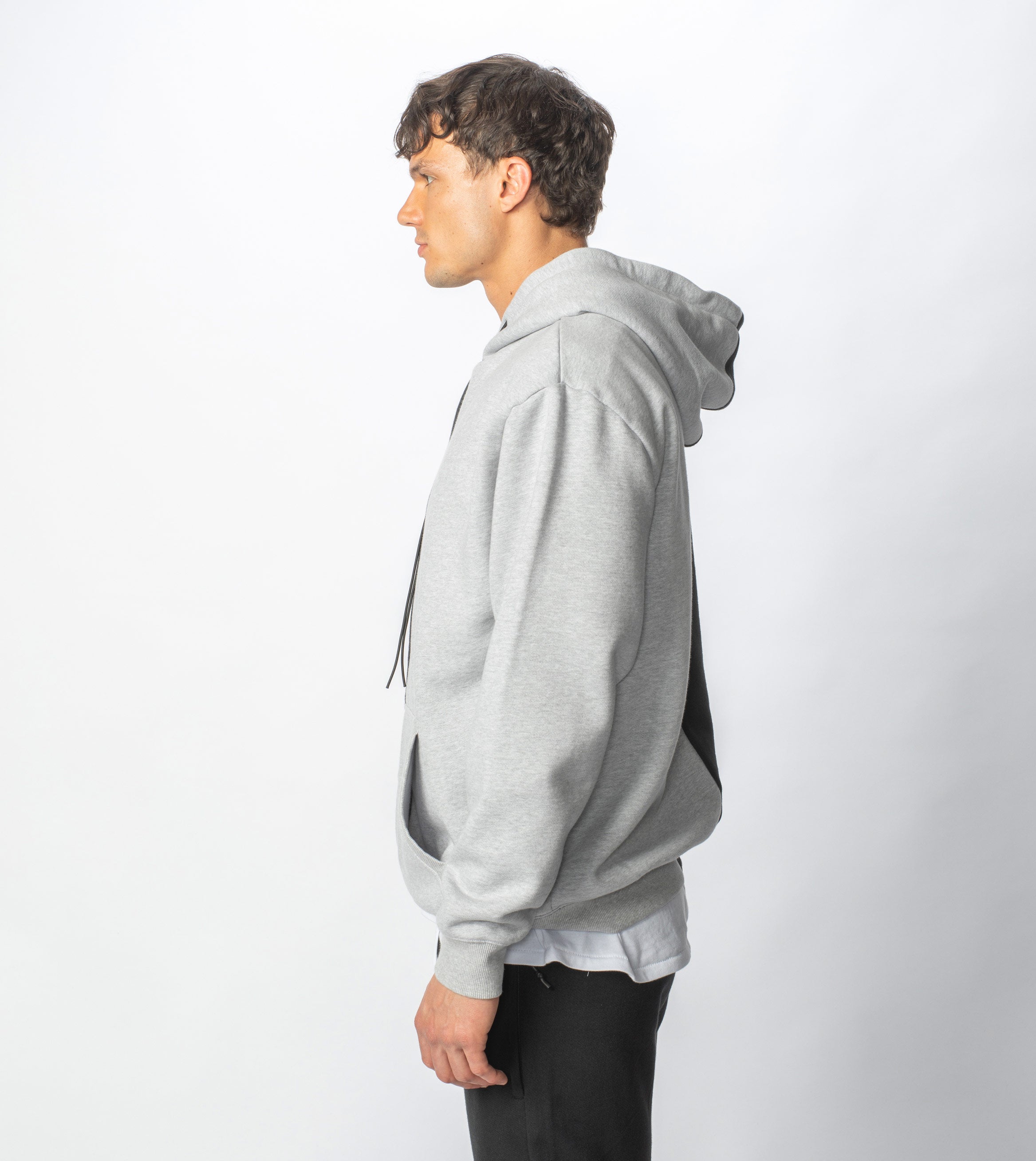 Lowgo Splice Hood Sweat Silver Marle/Black