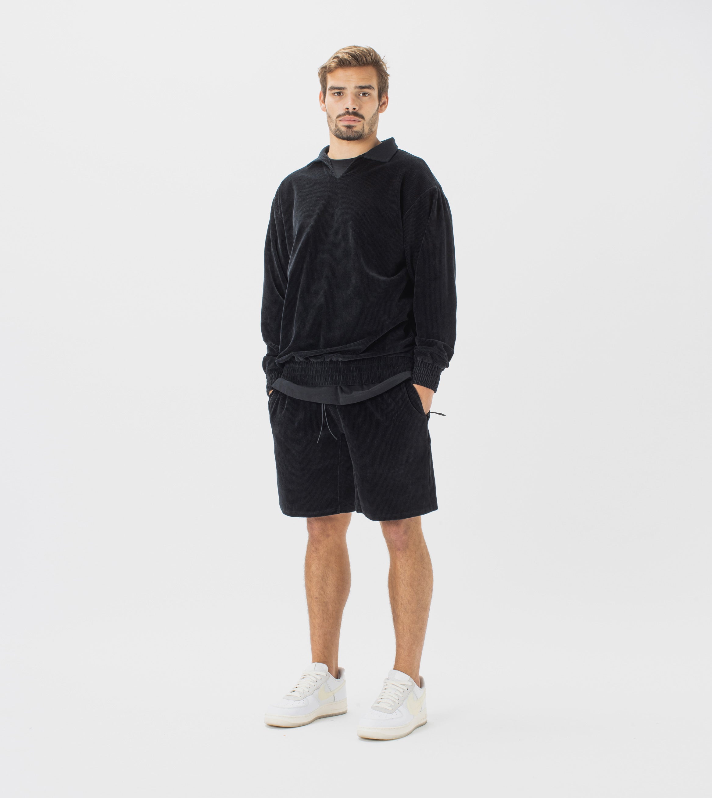 Lowgo Velour Polo Black