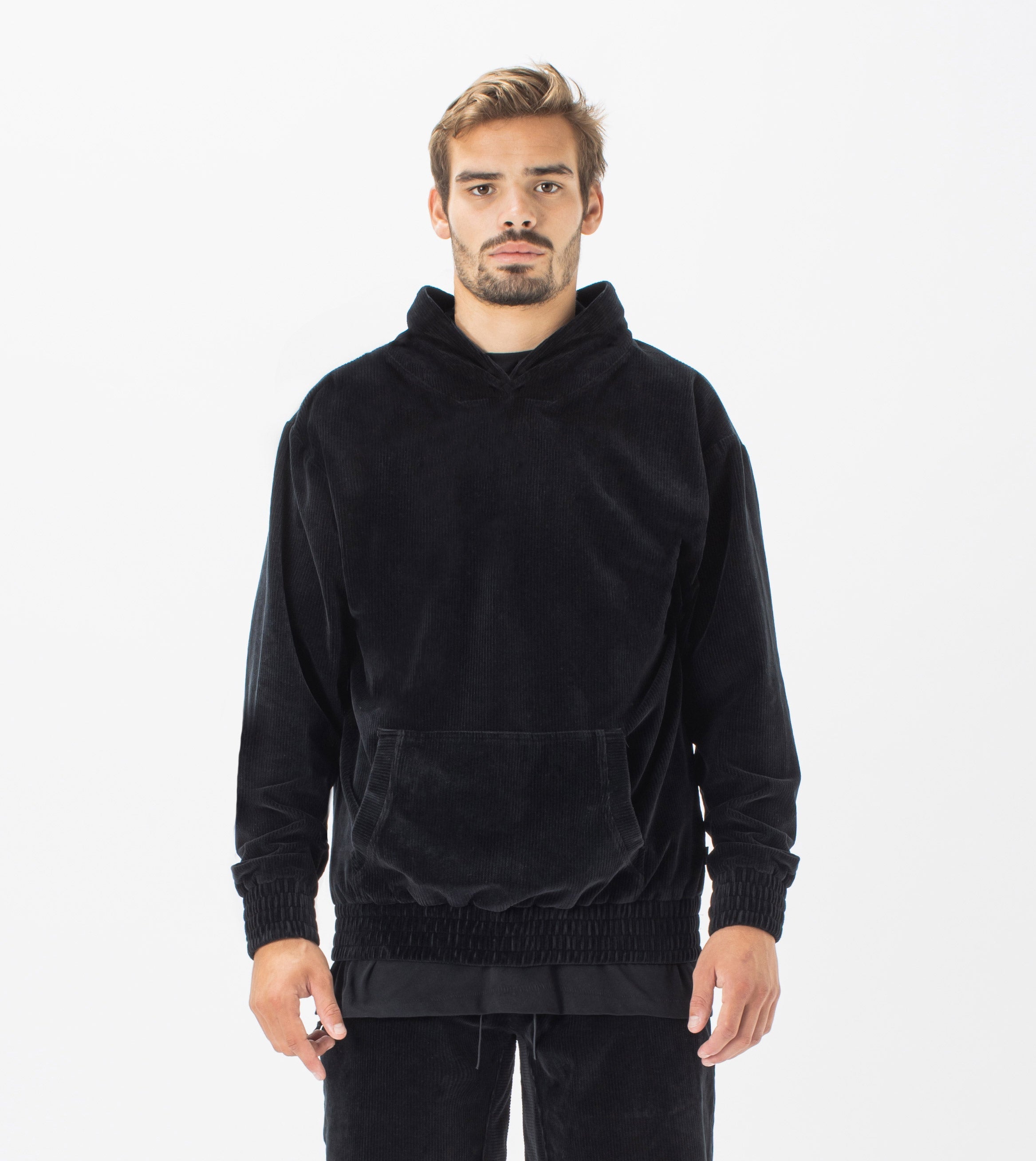 Lowgo Velour Hood Sweat Black