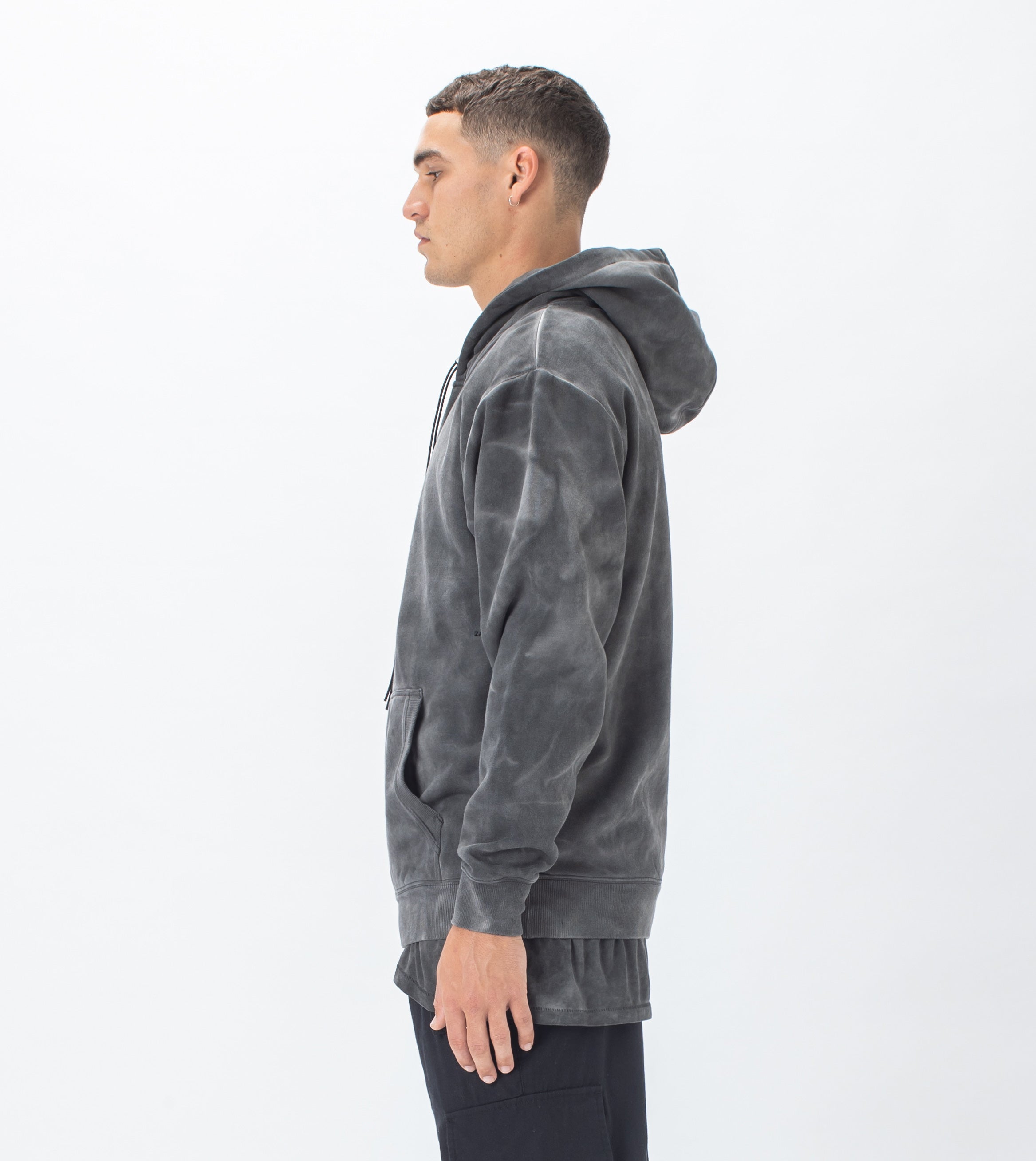 Marble Lowgo Hood Sweat GD Black