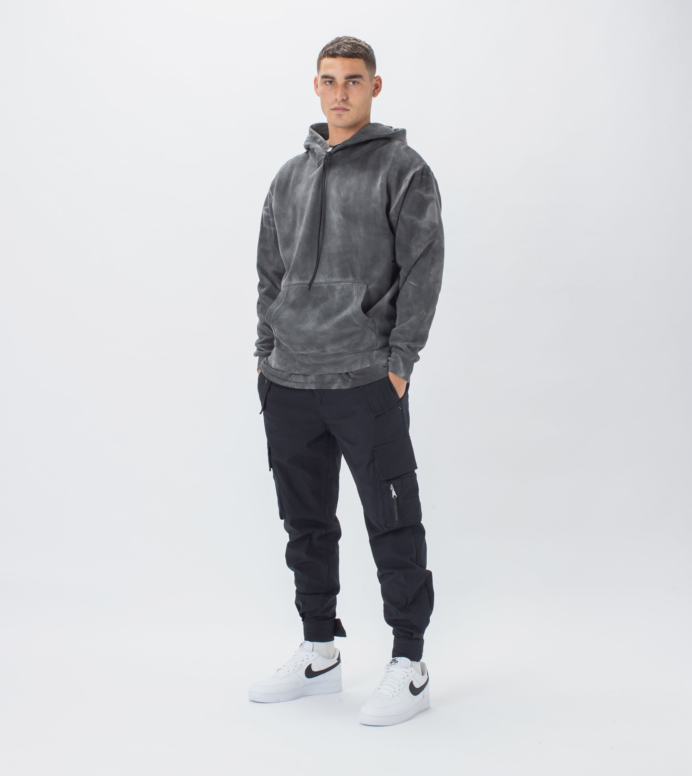 Marble Lowgo Hood Sweat GD Black