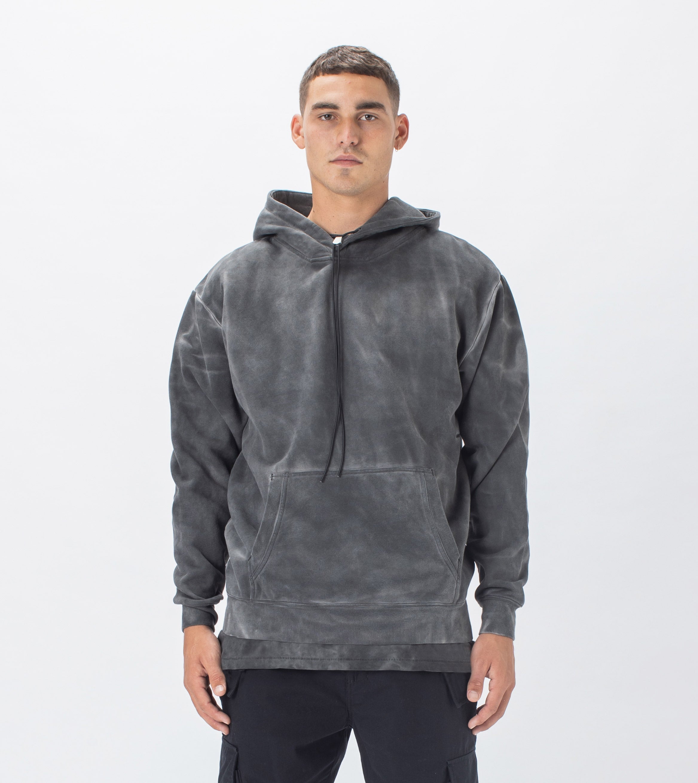 Marble Lowgo Hood Sweat GD Black